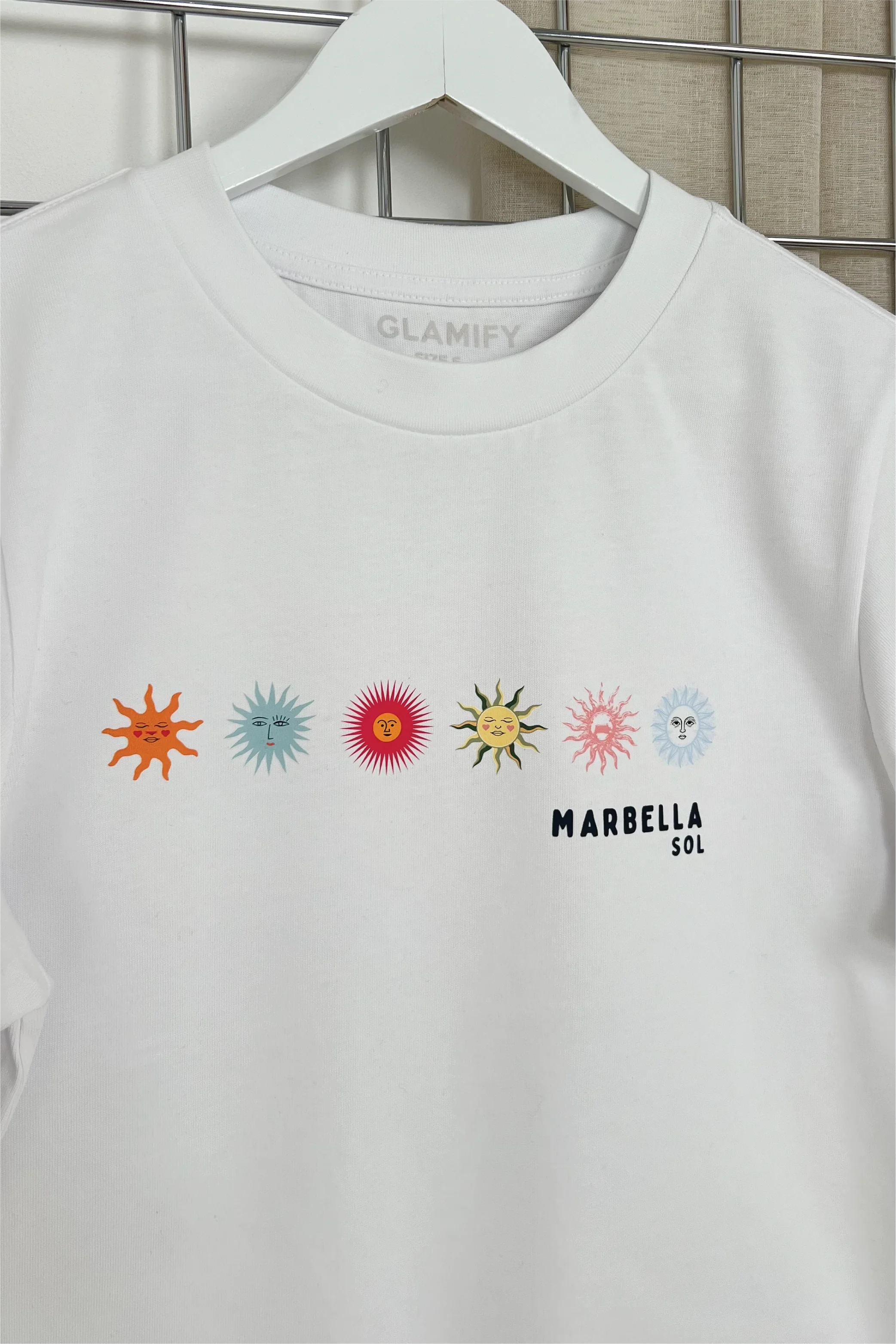 Marbella white printed heavyweight oversized t-shirt - Image 2