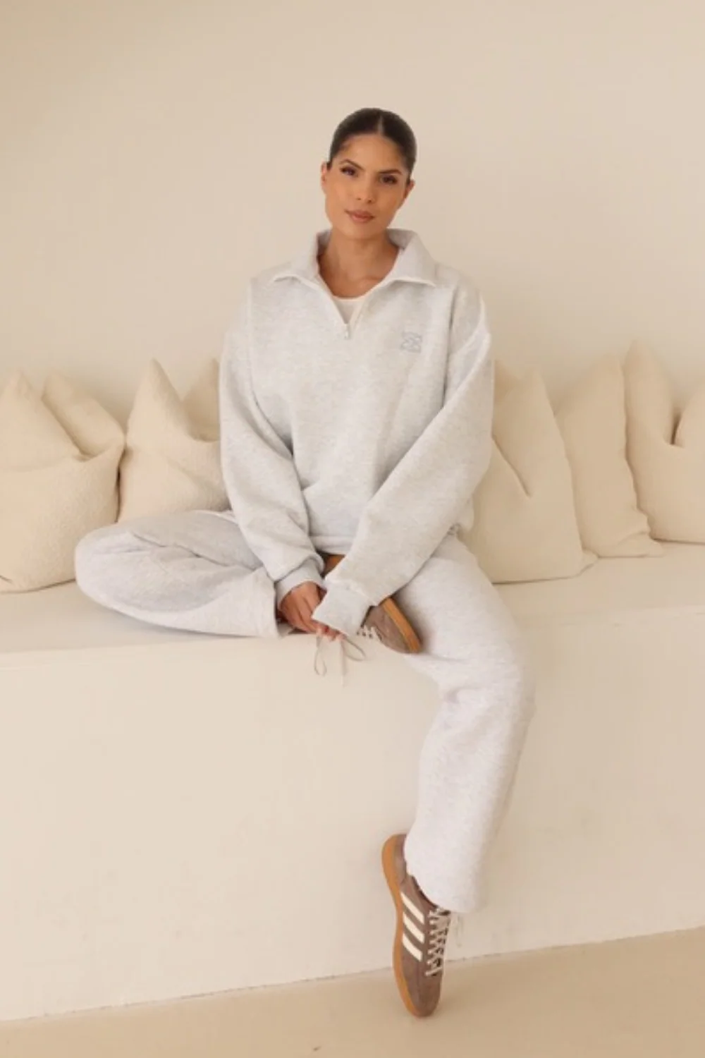 Marl embroidered logo 3/4 zip sweater - Image 3