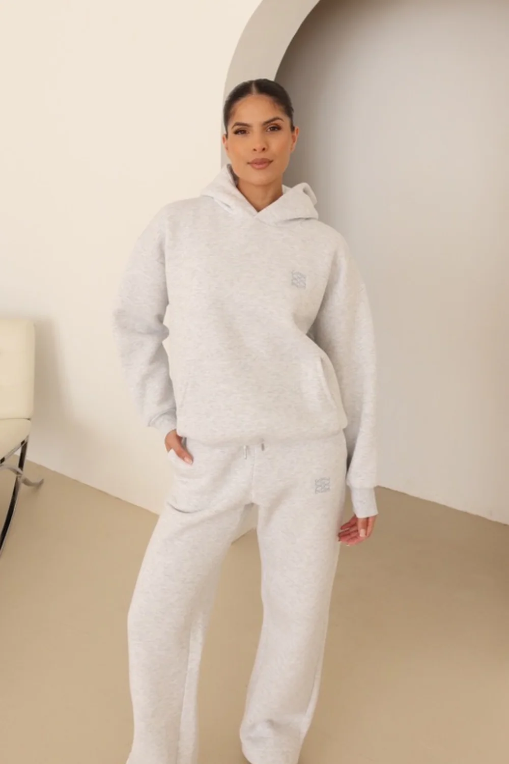 Marl embroidered logo pullover hoodie - Image 2