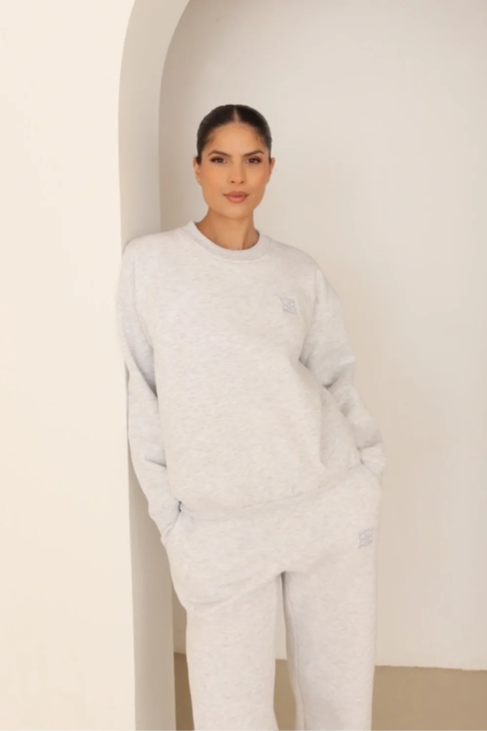 Marl embroidered logo sweater