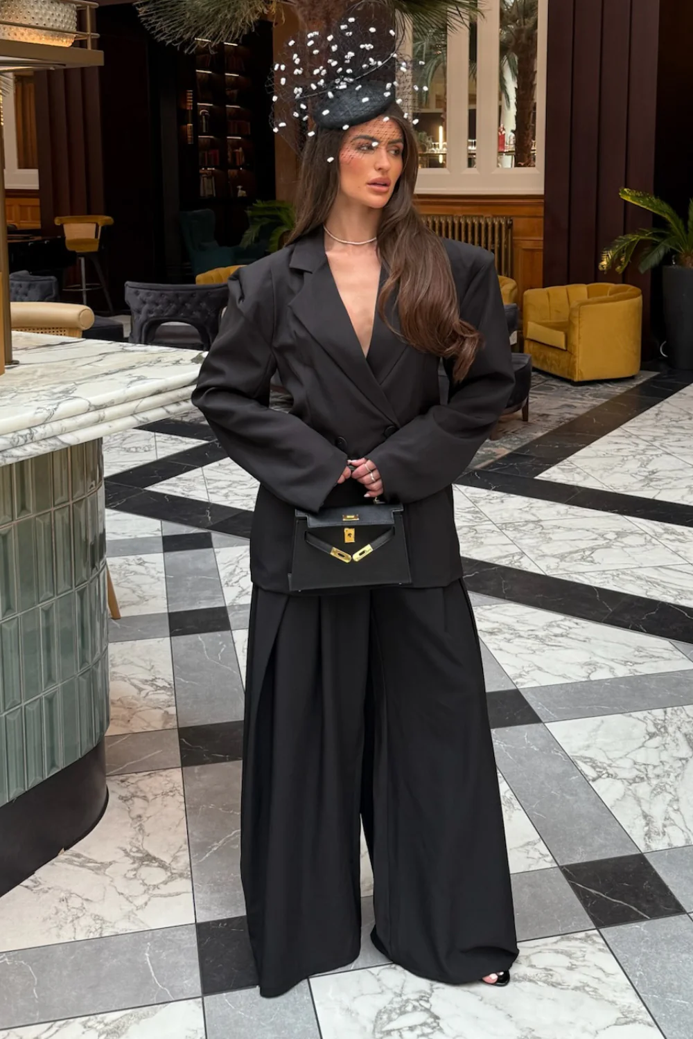 MAVIS BLACK BLAZER AND TROUSER CO ORD TWO PIECE SET - Image 2
