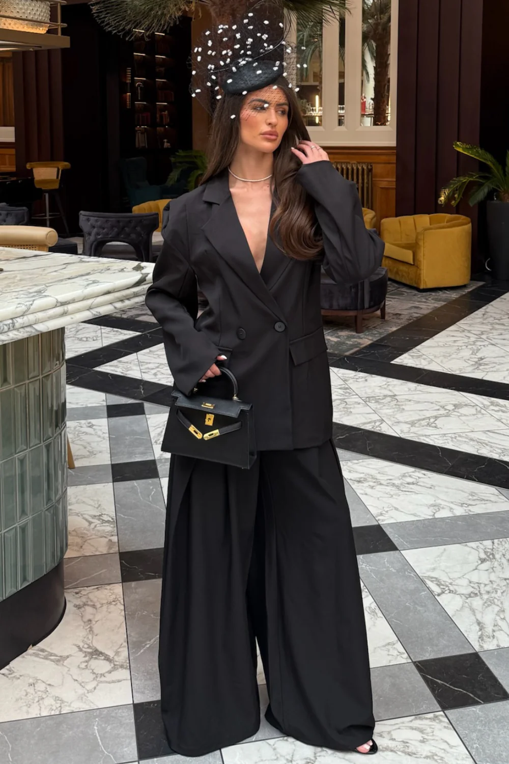 MAVIS BLACK BLAZER AND TROUSER CO ORD TWO PIECE SET - Image 3