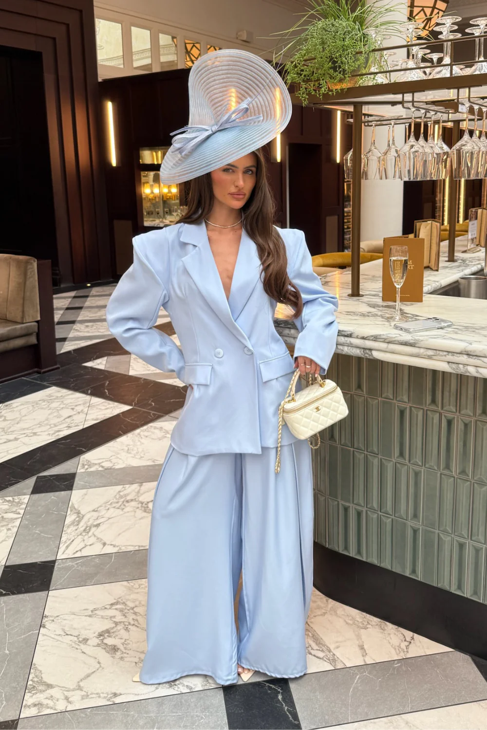 MAVIS BLUE BLAZER AND TROUSER CO ORD TWO PIECE SET - Image 2