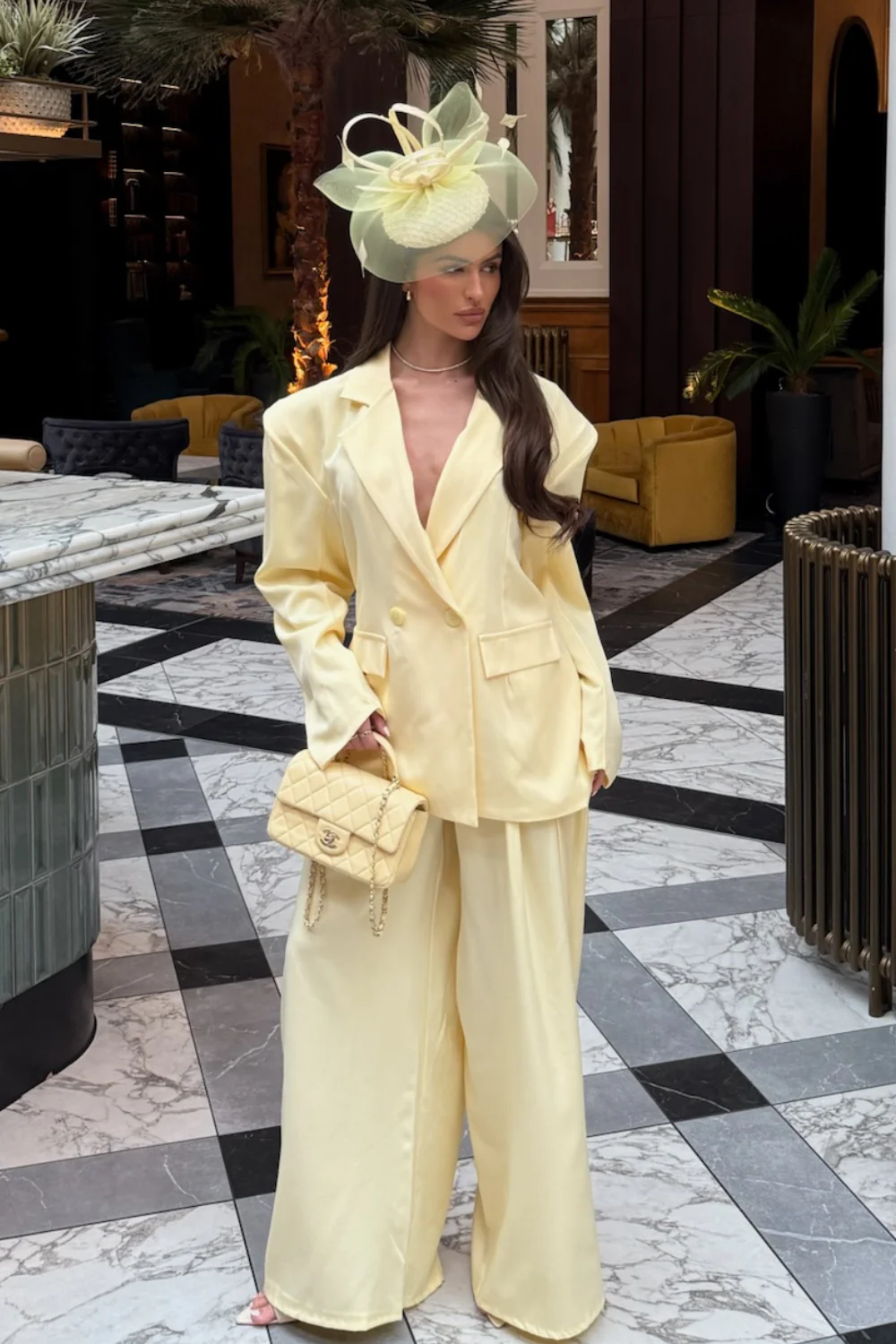 MAVIS LEMON BLAZER AND TROUSER CO ORD TWO PIECE SET - Image 2