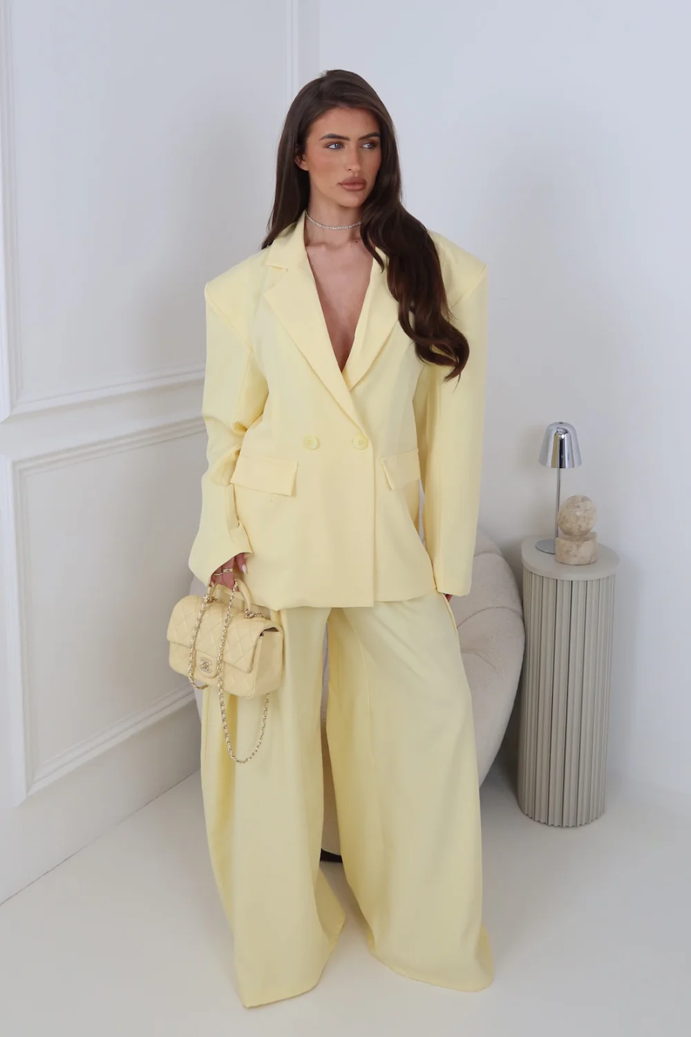 MAVIS LEMON BLAZER AND TROUSER CO ORD TWO PIECE SET - Image 5