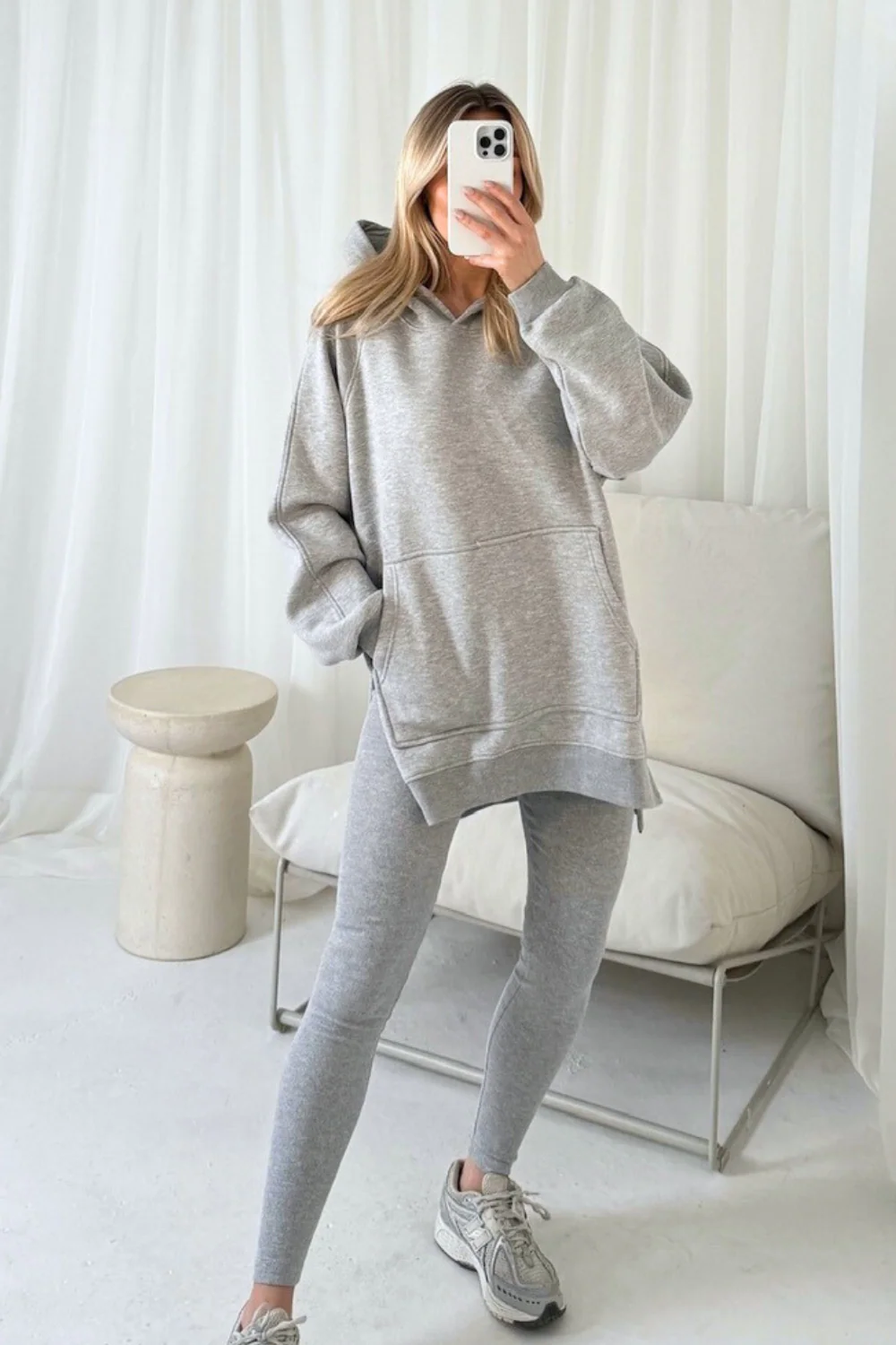 Maya melange grey hoodie and legging set - Image 2