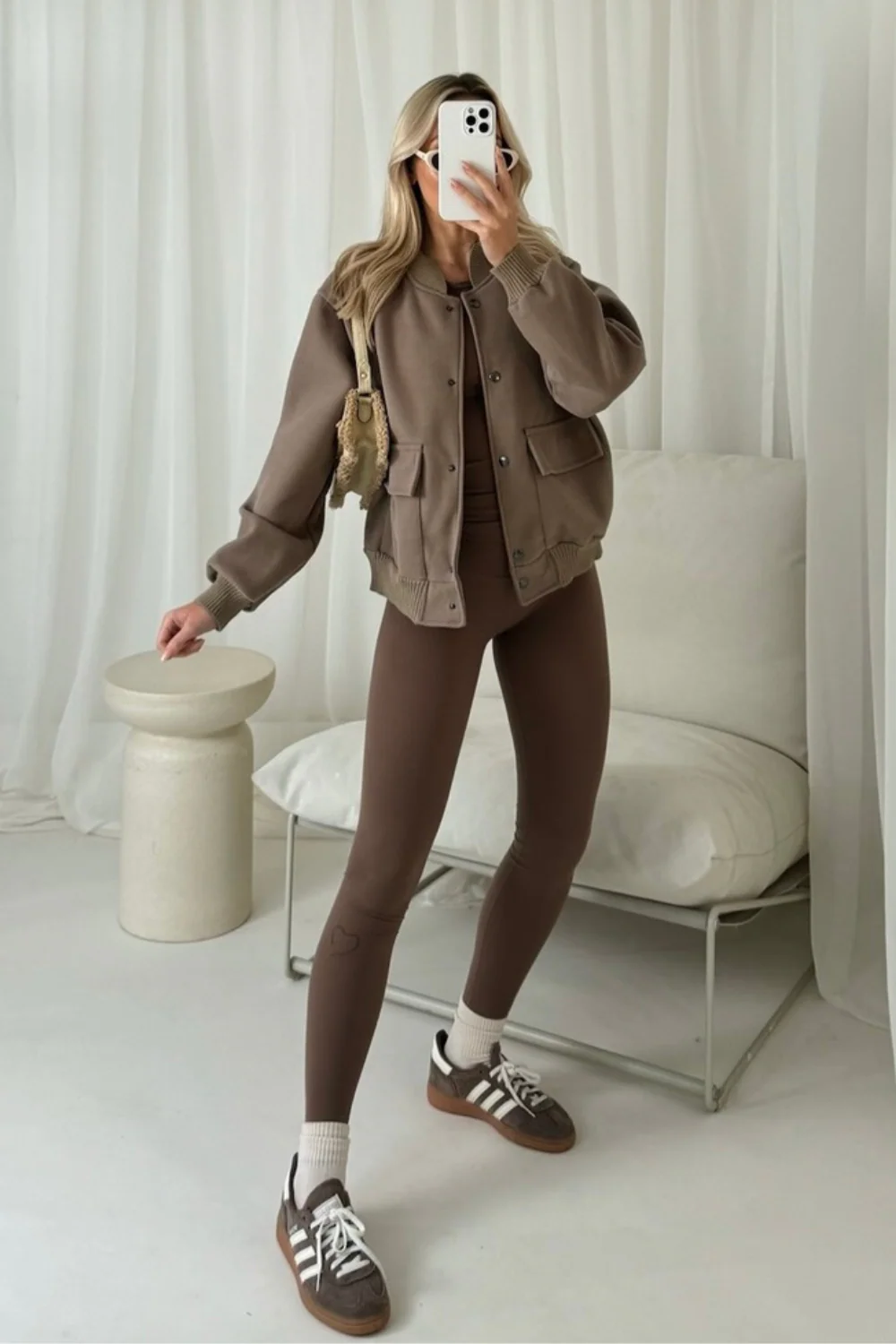 Mel beige cargo bomber jacket - Image 2