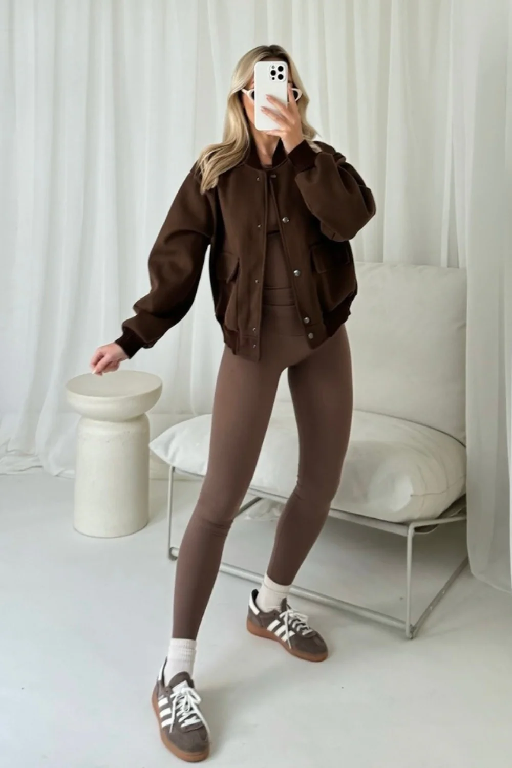 Mel chocolate cargo bomber jacket - Image 3