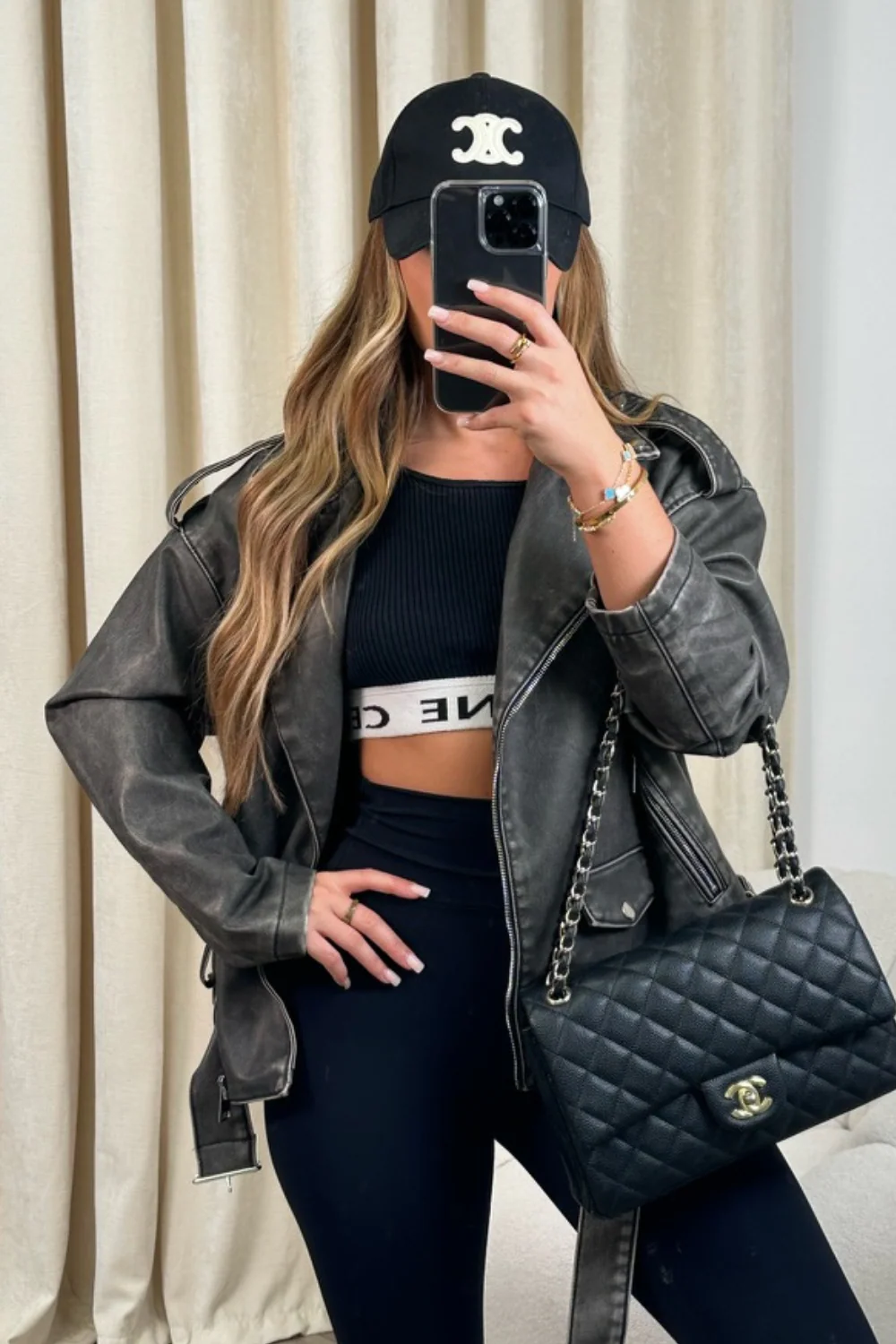 Melanie distressed leather biker jacket - Image 2
