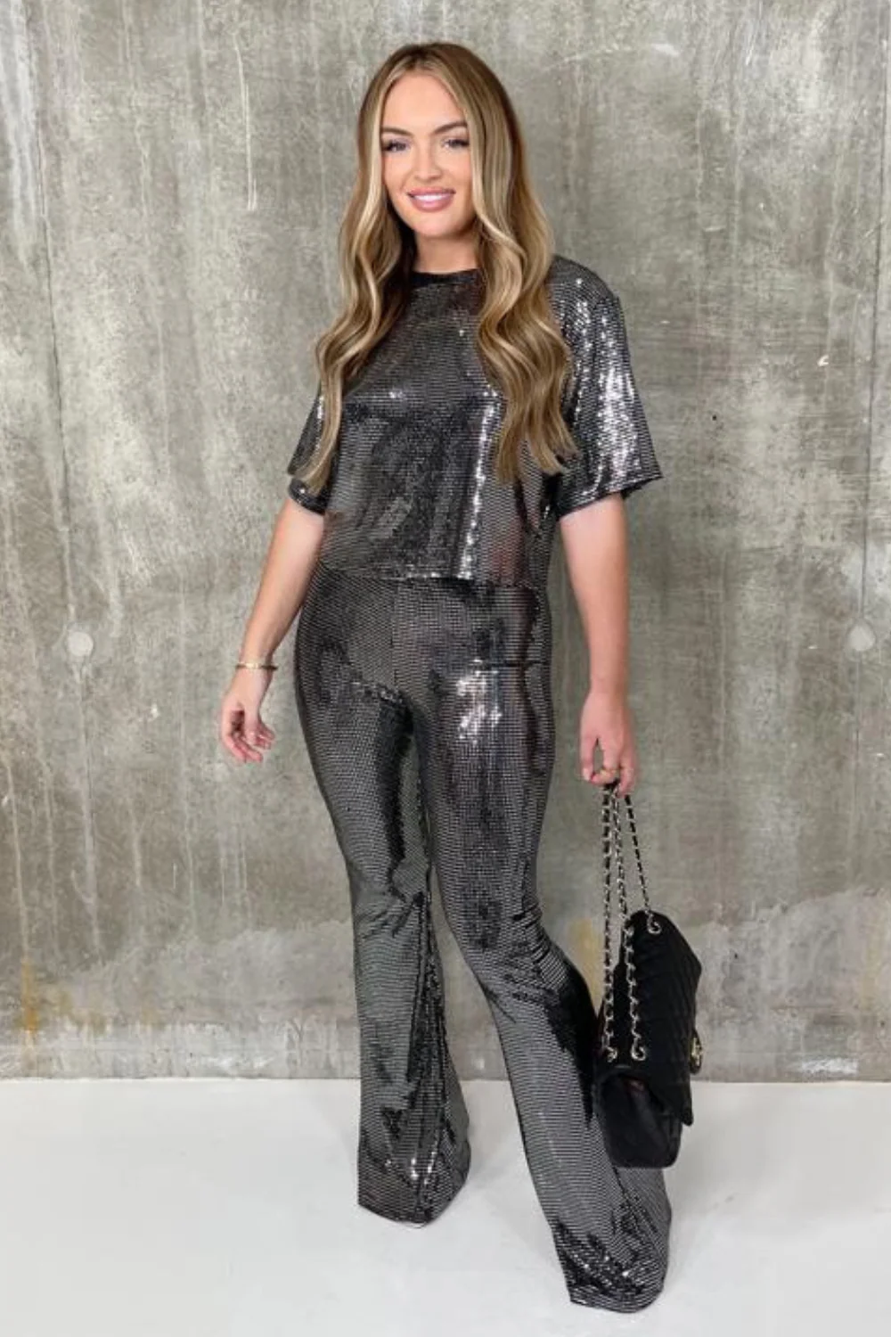 Melodie silver sequin trouser coord - Image 2