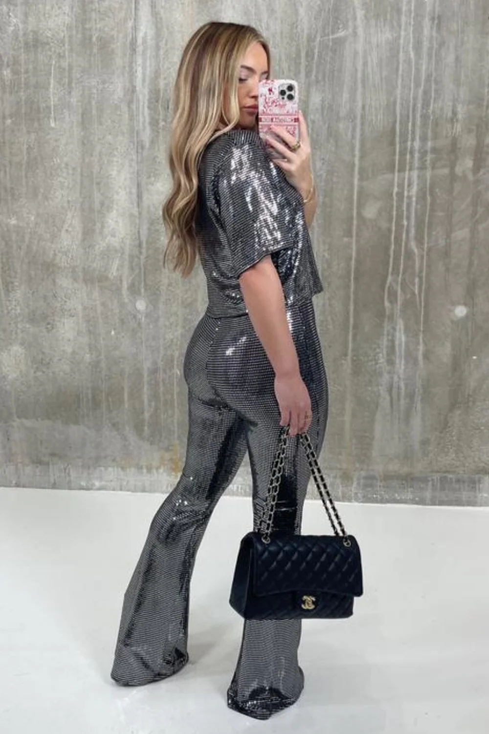 Melodie silver sequin trouser coord - Image 3