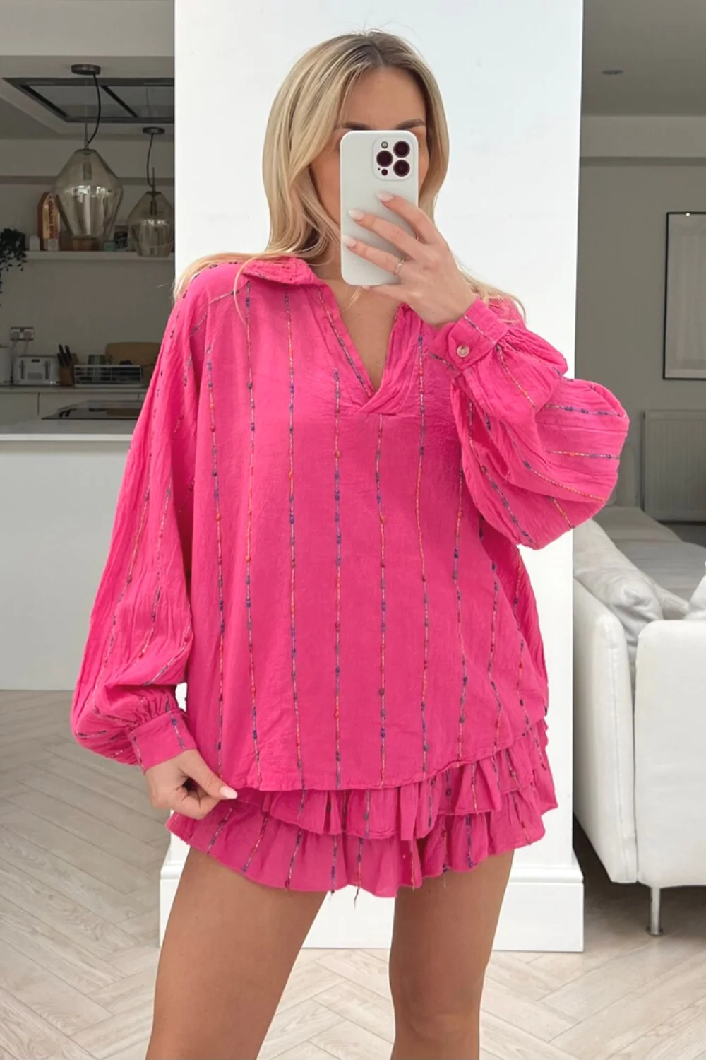 MIAA PINK TWO PIECE FRILL SHORT CO ORD TWO PIECE SET - Image 4