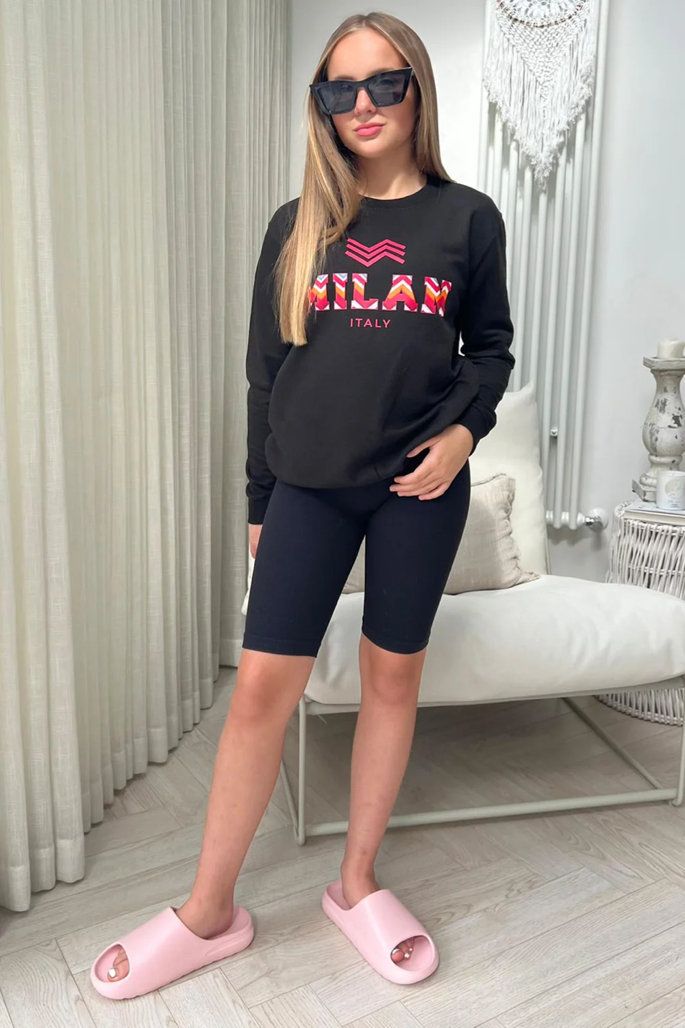 Mini Milan Italy zigzag black printed sweater - Image 3