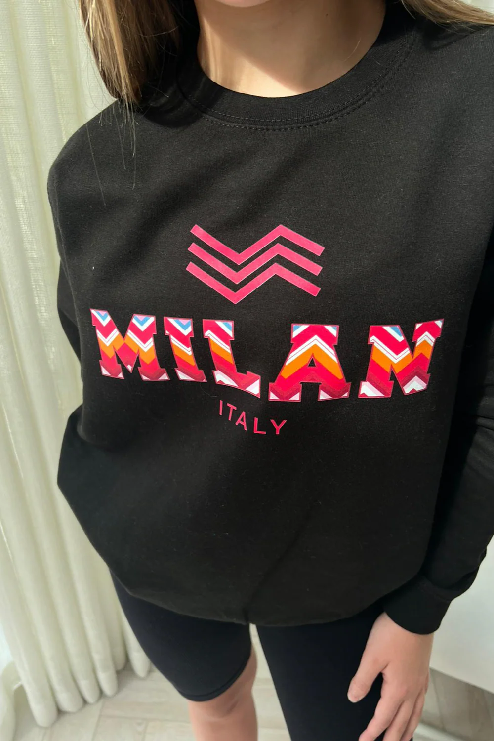 Mini Milan Italy zigzag black printed sweater - Image 4
