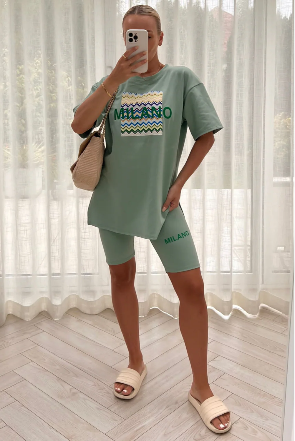 Milano zigzag mint cycling short coord