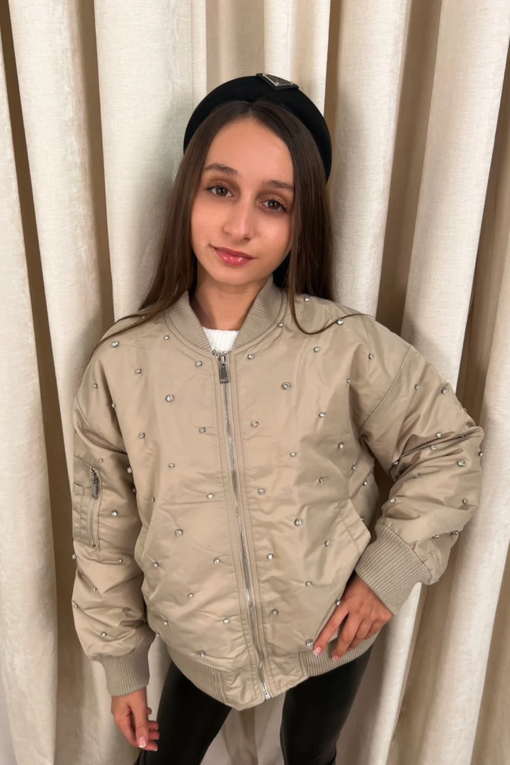 Mini miley stone pearl bomber jacket - Image 2
