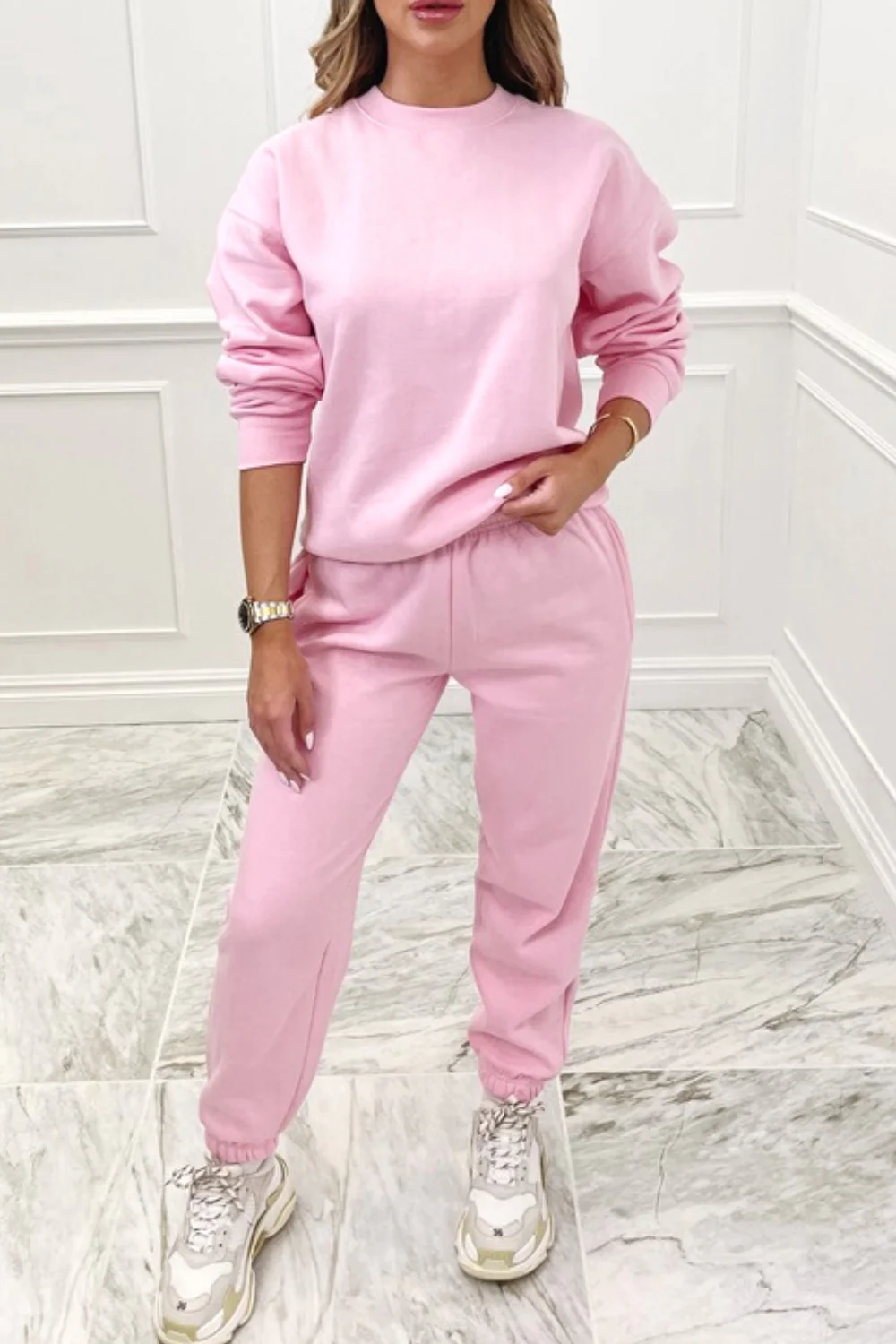 Millie pink sweater oversized loungewear set