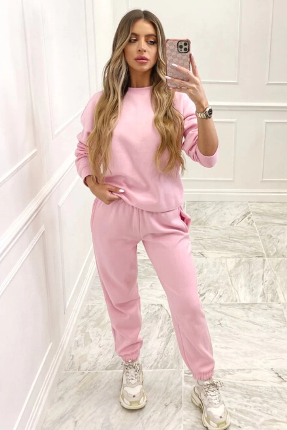 Millie pink sweater oversized loungewear set - Image 3