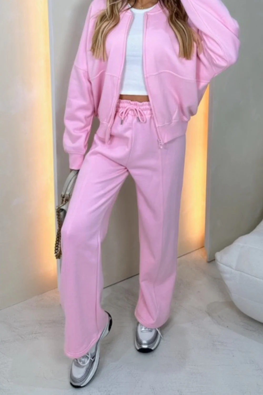 Milly baby pink straight leg jogger
