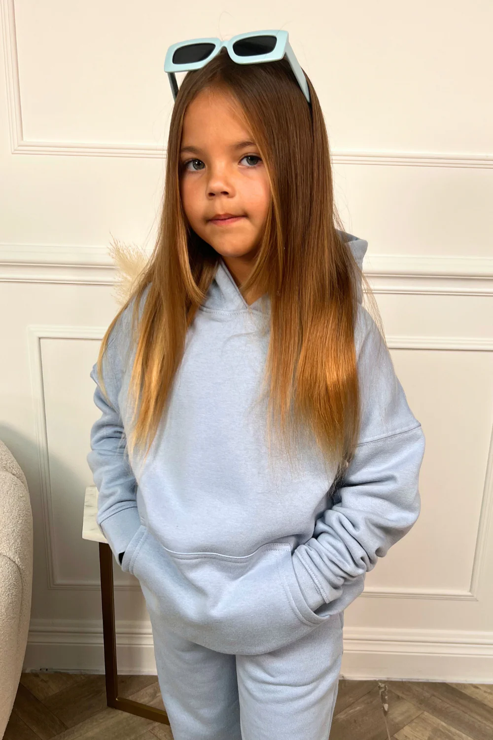 Mini baby blue premium essential hoodie - Image 3