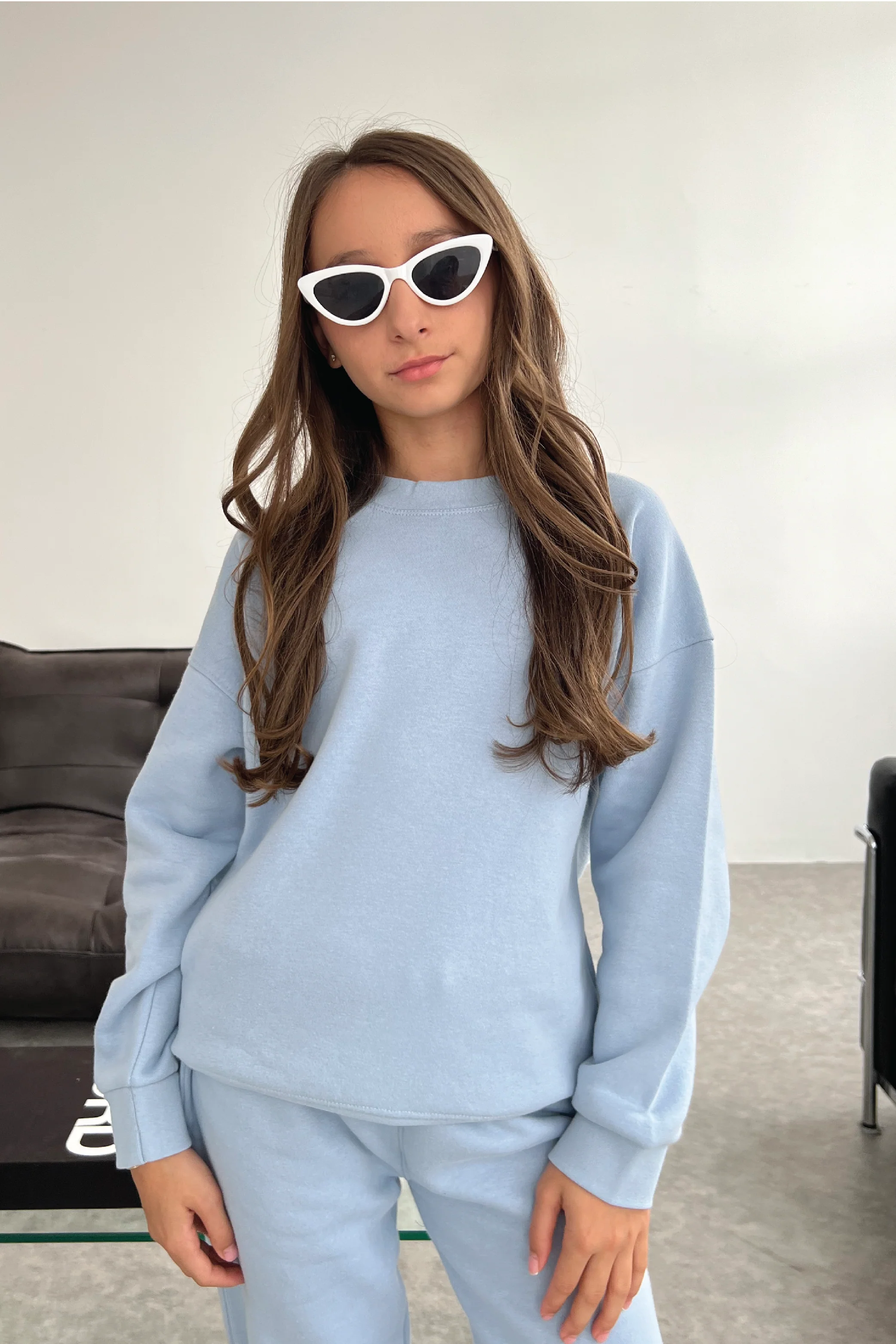 Mini baby blue premium essential sweater - Image 2