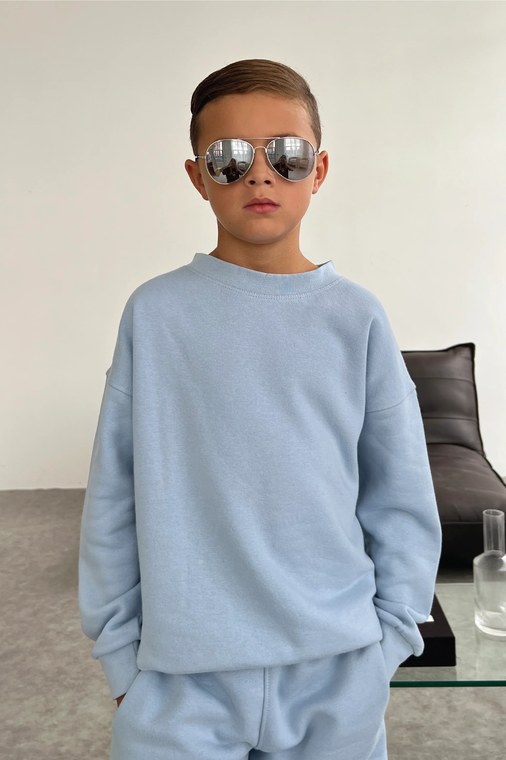 Mini baby blue premium essential sweater - Image 3