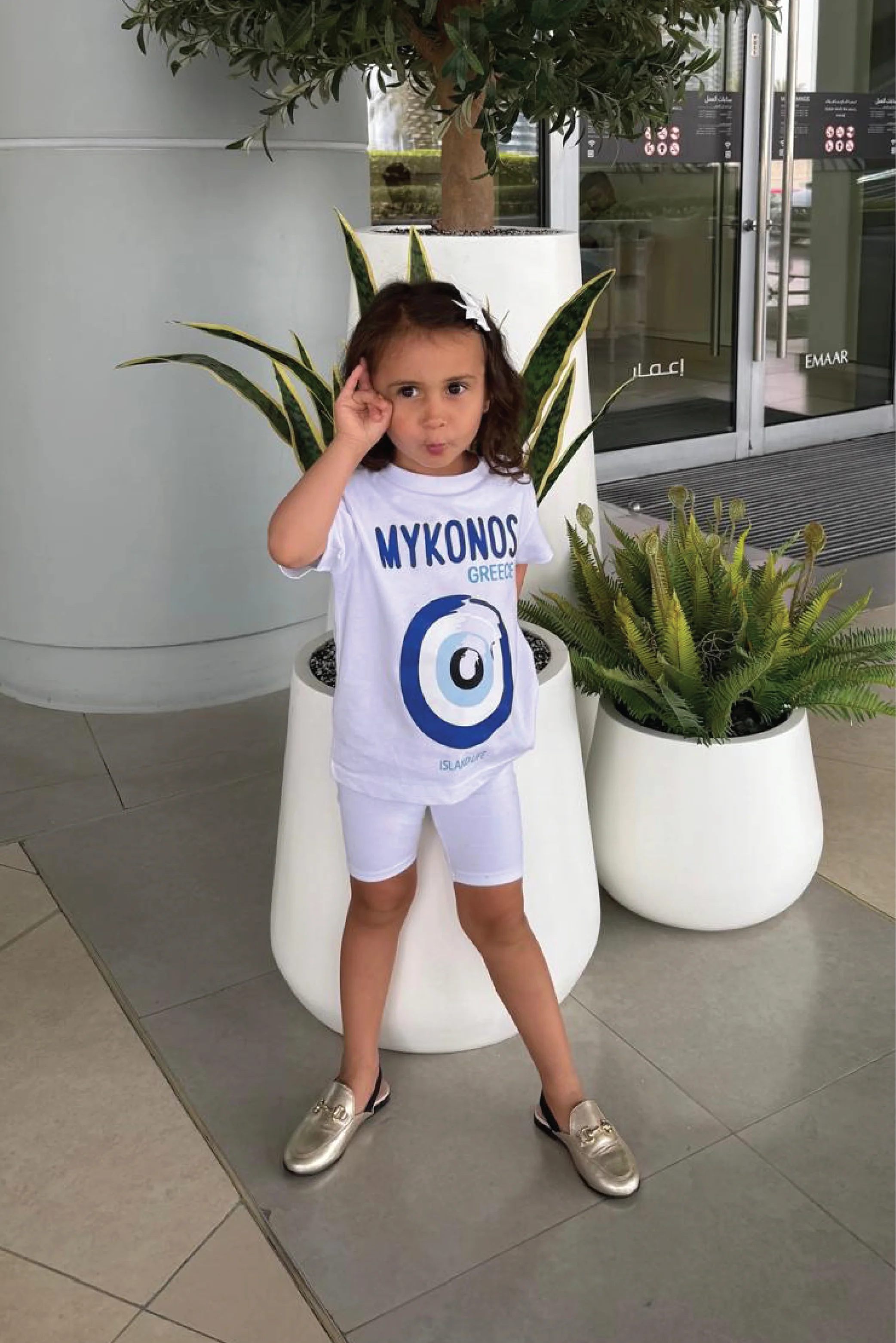 Mini Baby Mykonos white printed t-shirt - Image 2