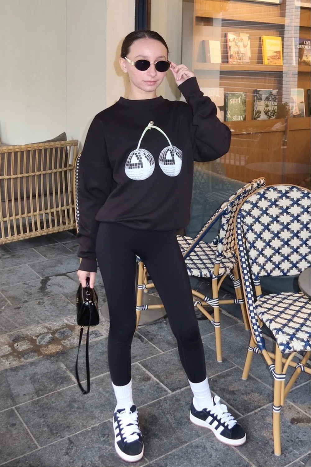 Mini disco cherry black printed sweater - Image 2