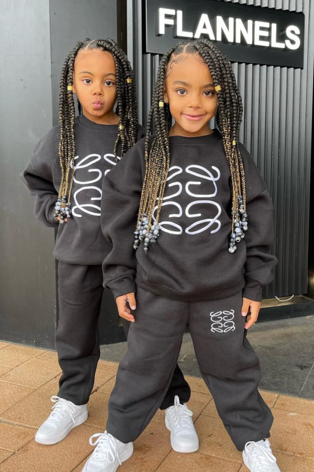 Mini black Gege embroidered sweater jogger loungewear - Image 2