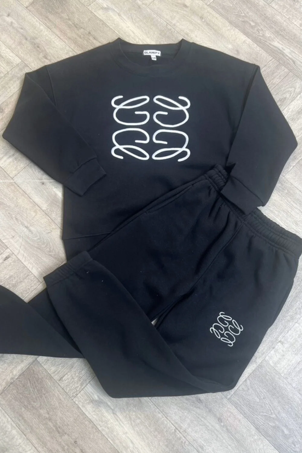 Mini black Gege embroidered sweater jogger loungewear - Image 6