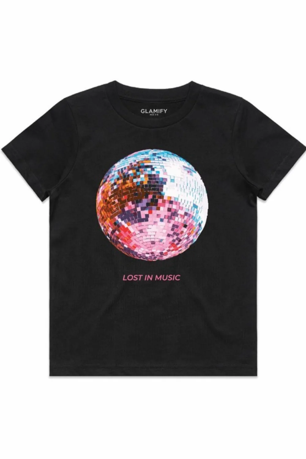 Mini black lost in music printed t-shirt
