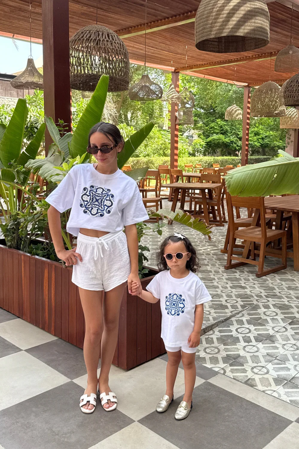 Mini baby blue tile white printed t-shirt - Image 2