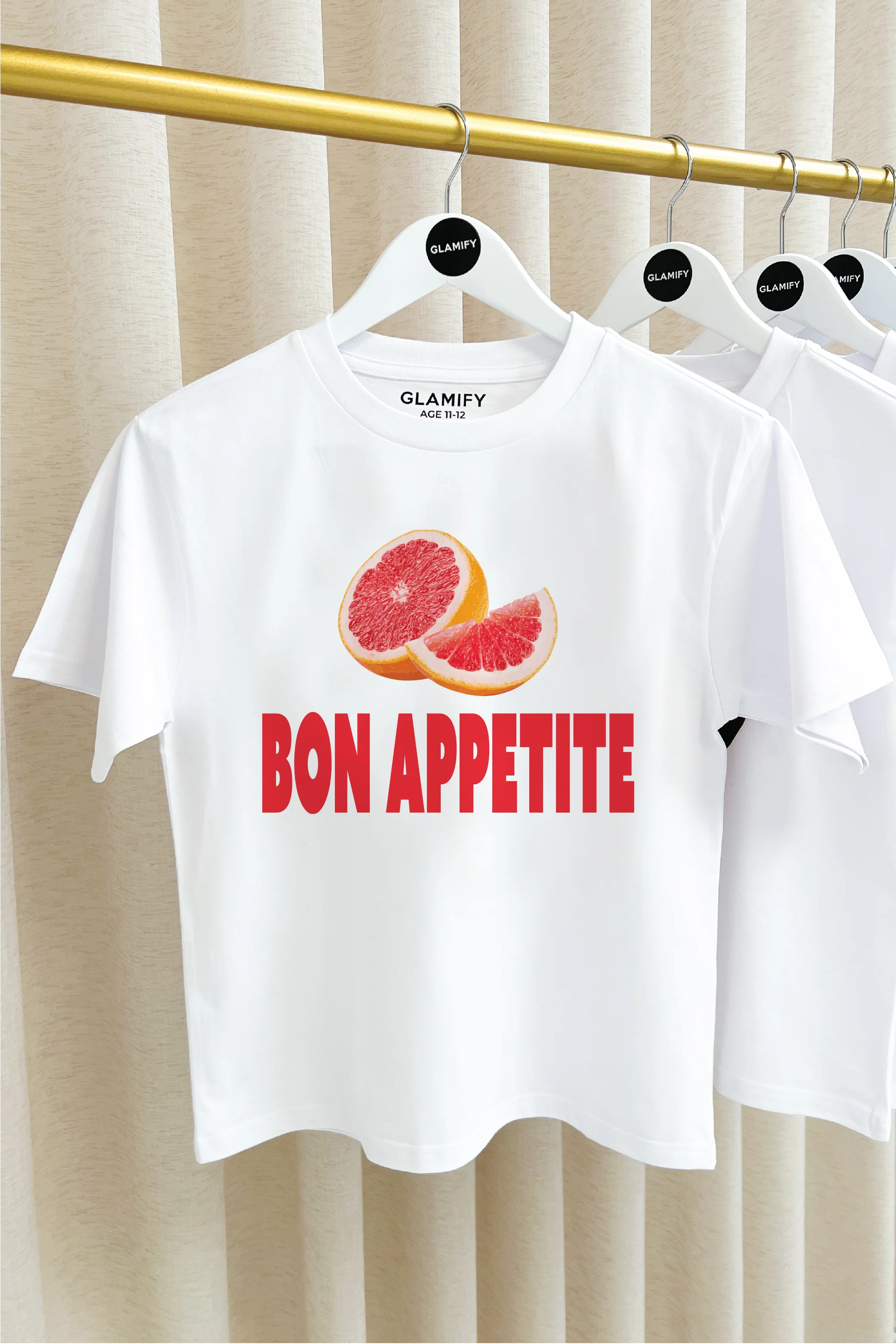 Mini bon appetite white printed t-shirt