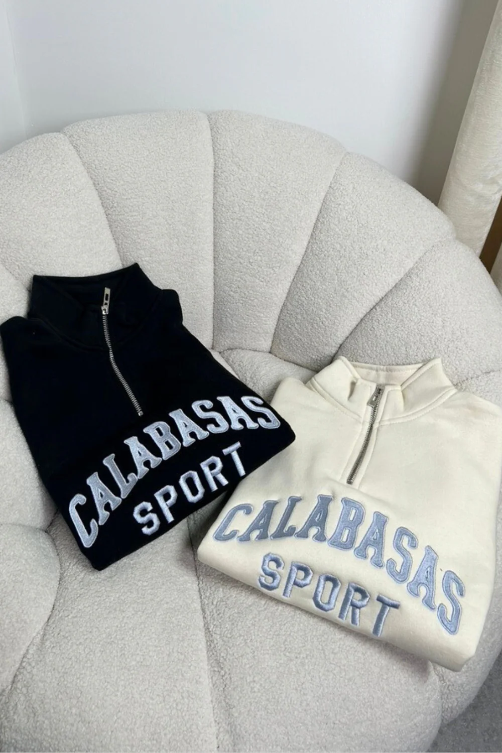 Mini Calabasas black embroidered 3/4 zip sweater loungewear - Image 6