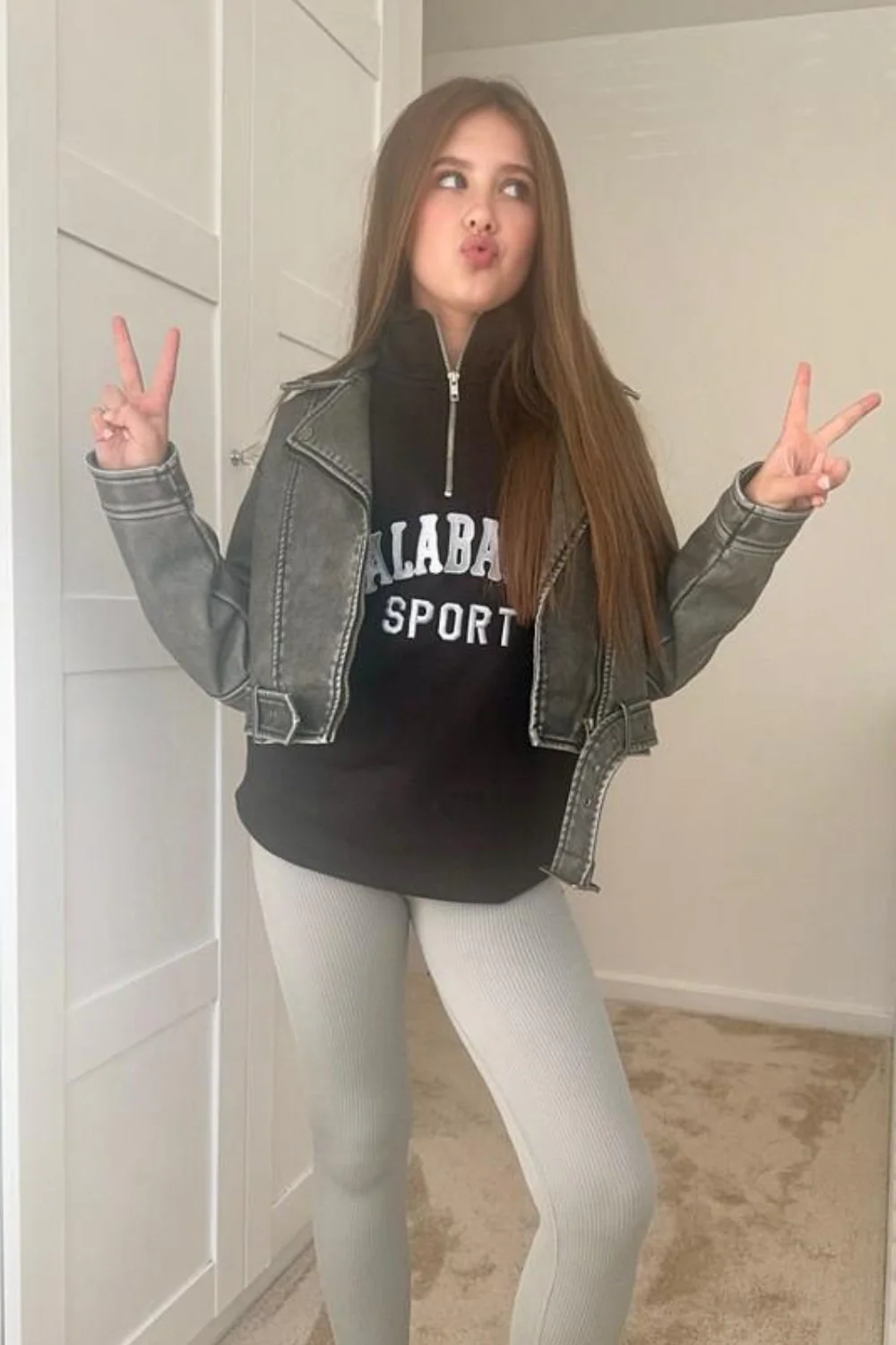 Mini Calabasas black embroidered 3/4 zip sweater loungewear - Image 7