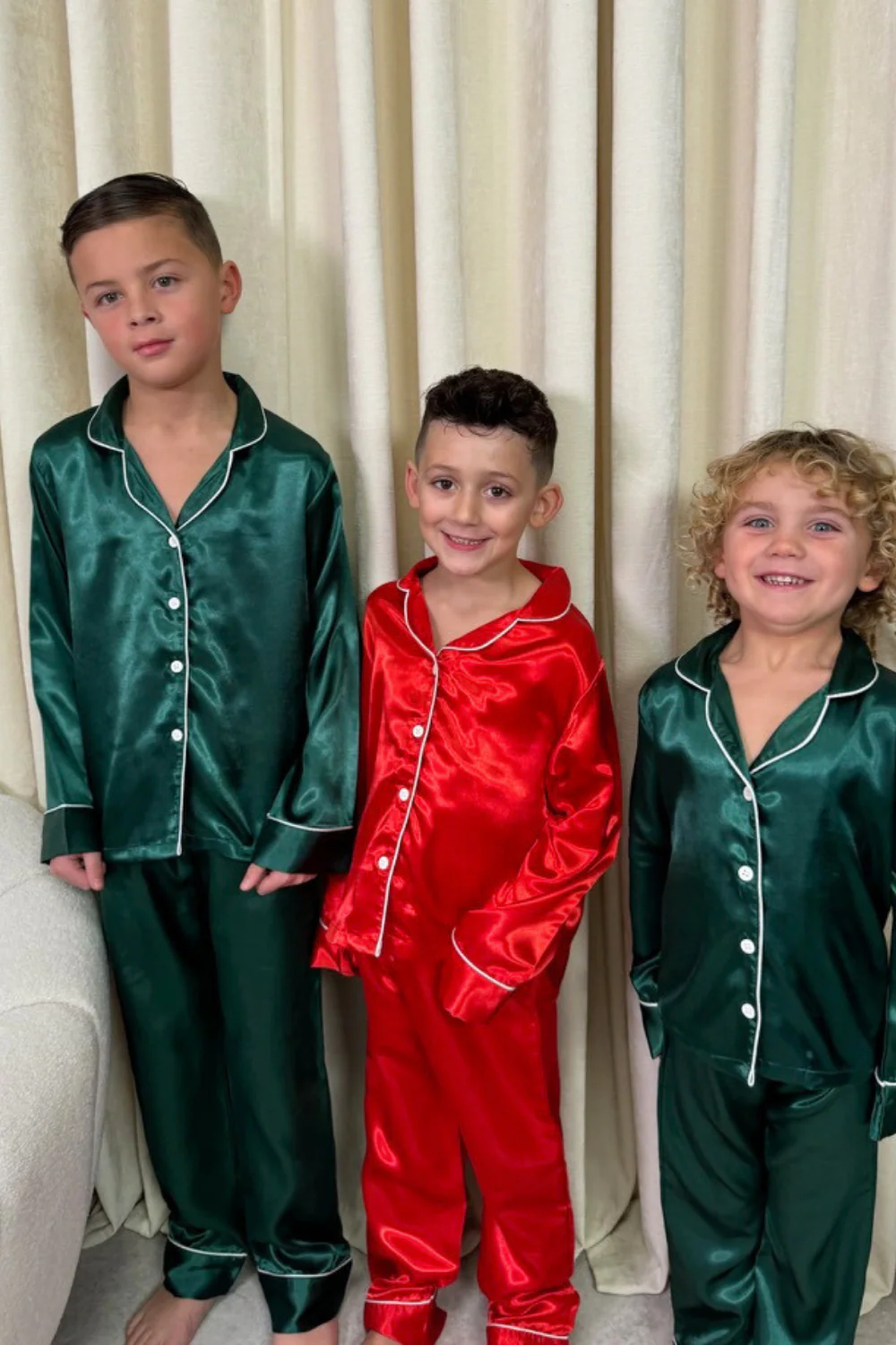 Mini Casey red Satin Pyjamas - Image 3