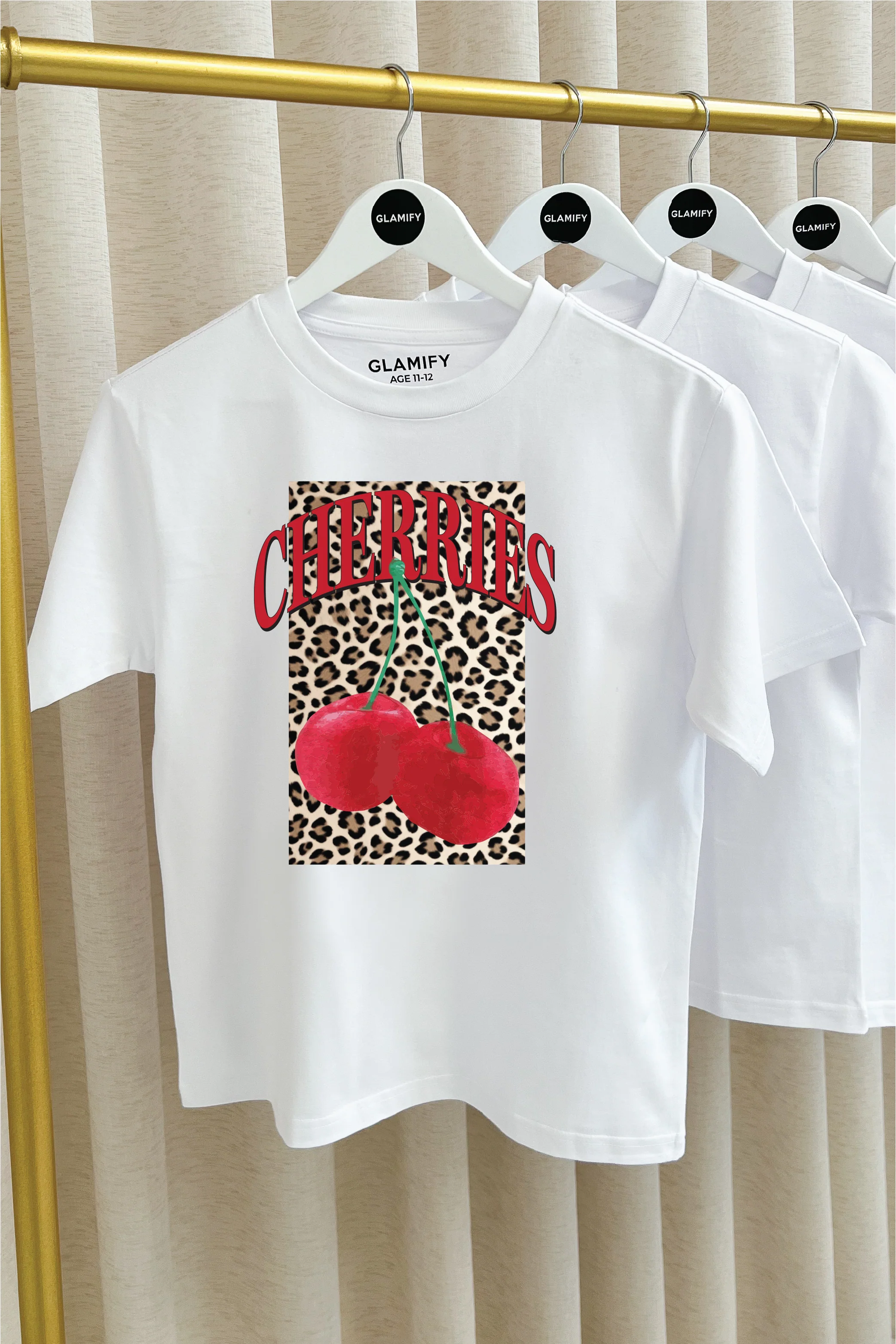Mini cherry leopard white printed t-shirt - Image 3