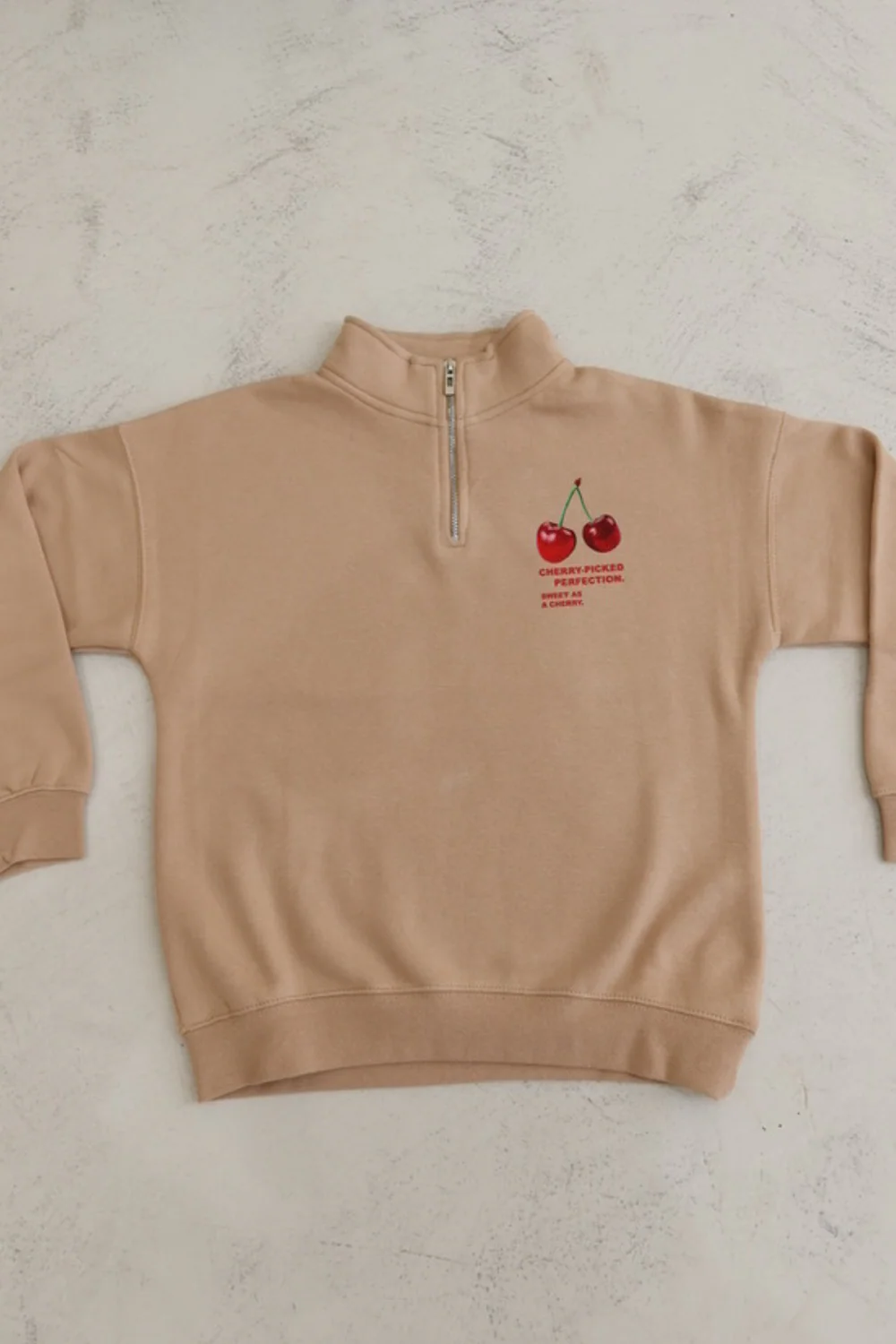 Mini cherry perfection stone printed 3/4 zip sweater - Image 2
