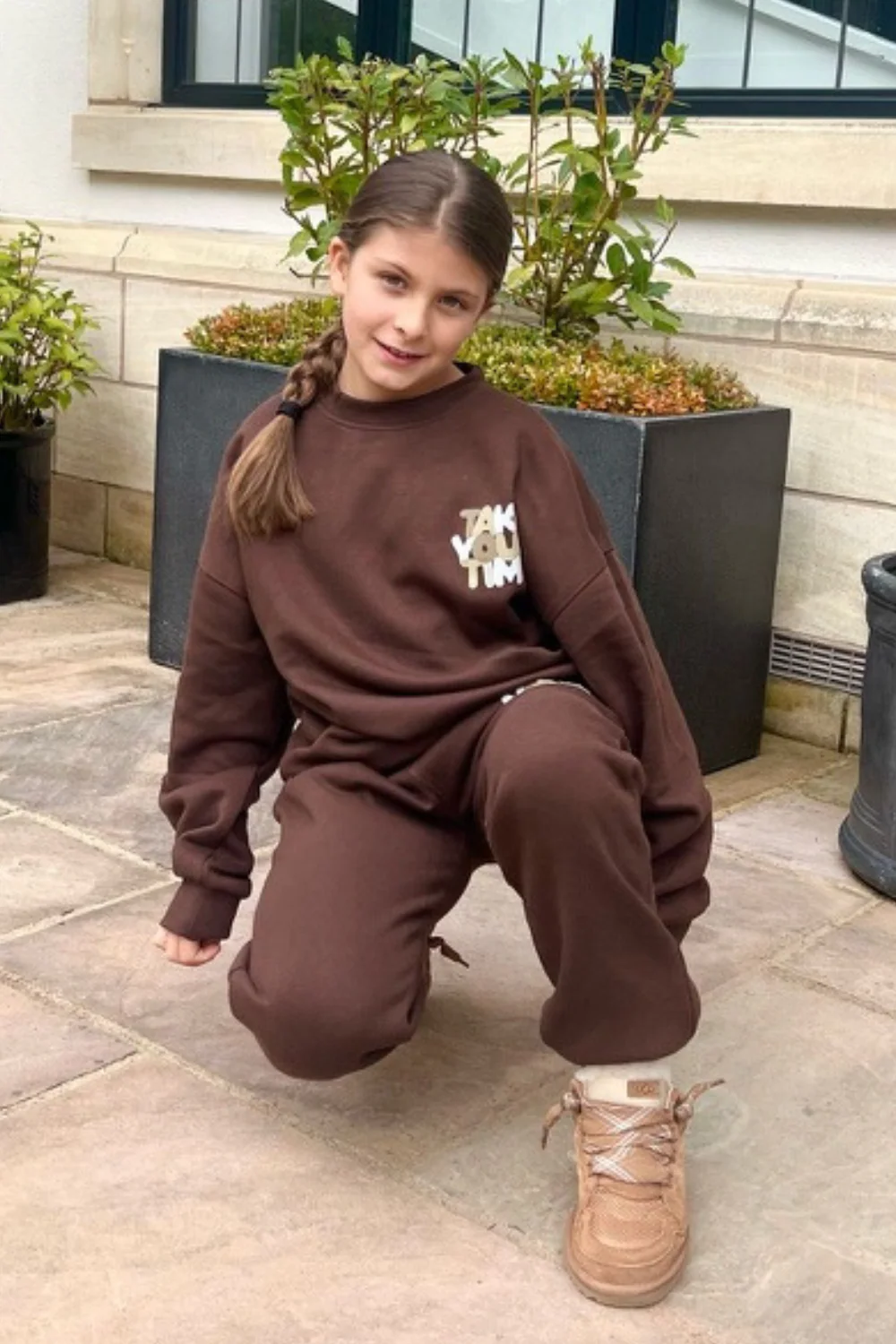 Mini chocolate take your time printed oversized sweater loungewear set - Image 2