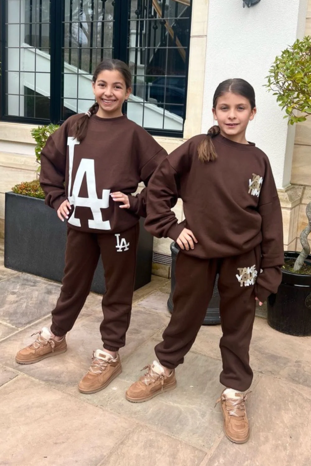Mini chocolate take your time printed oversized sweater loungewear set - Image 3