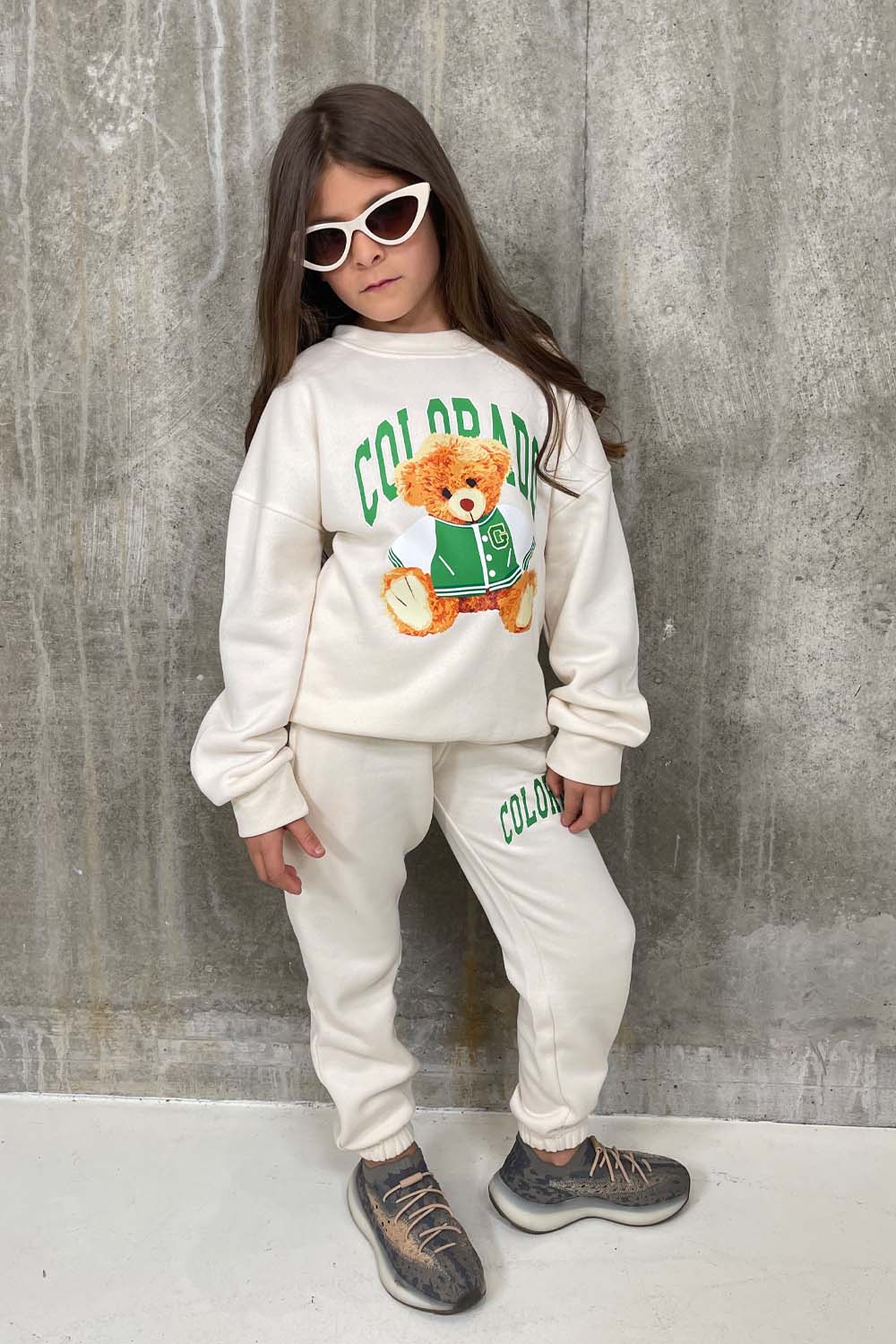 Mini Colorado Teddy ecru sweater loungewear set - Image 2