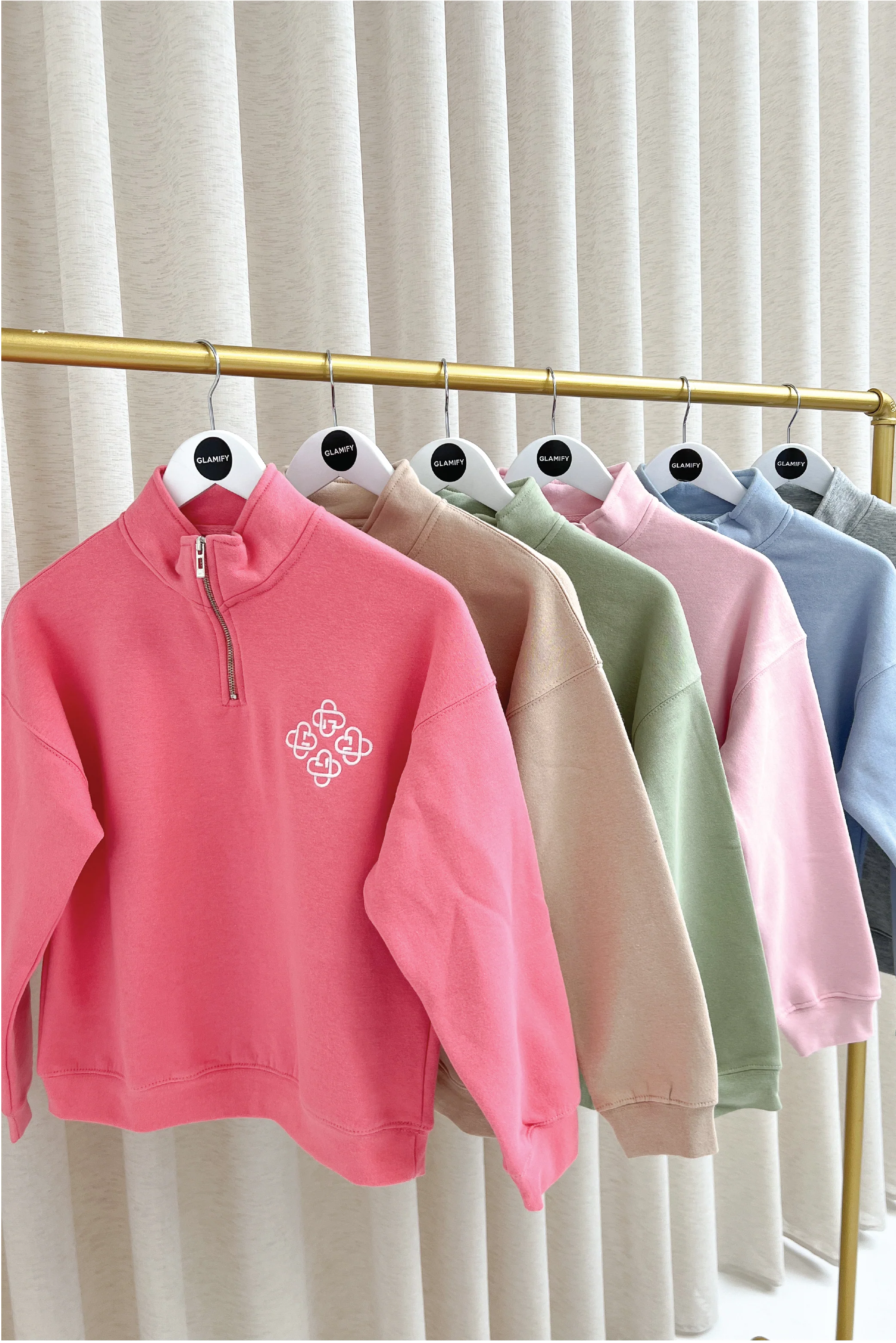 Mini G crest sage embroidered 3/4 zip sweater - Image 2