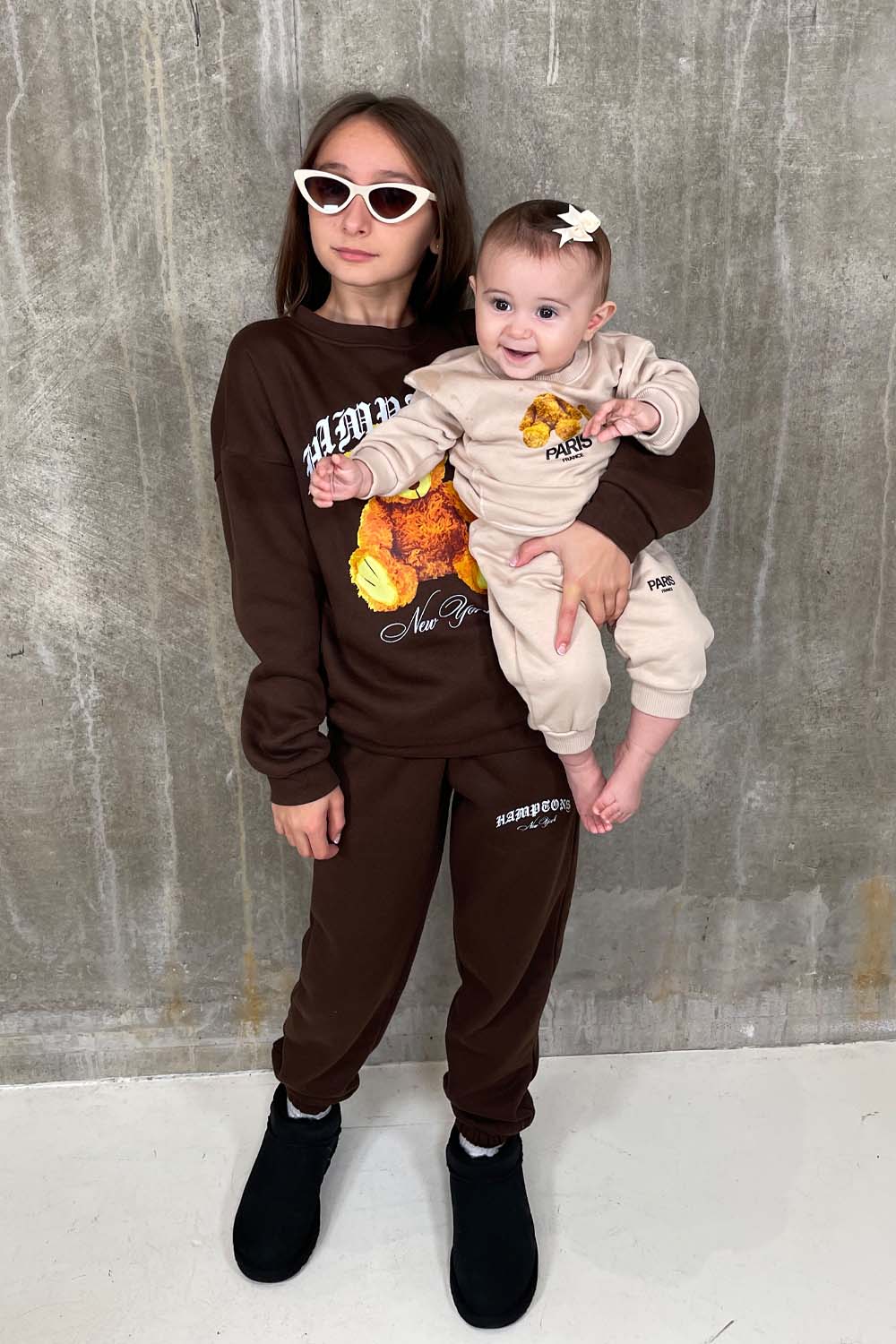 Mini Hamptons Teddy chocolate sweater loungewear set - Image 4