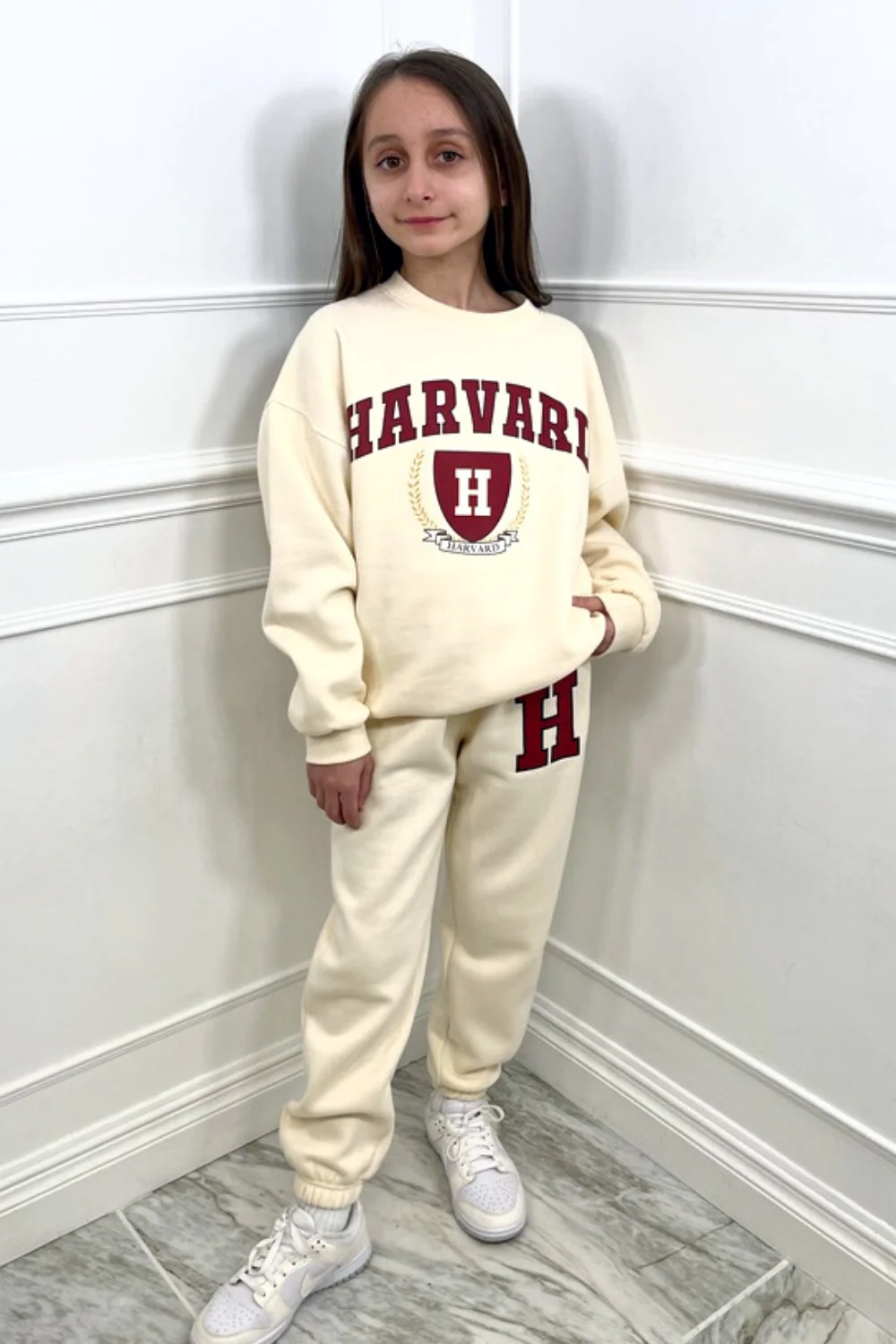 Mini harvard ecru oversized sweater loungewear set - Image 3