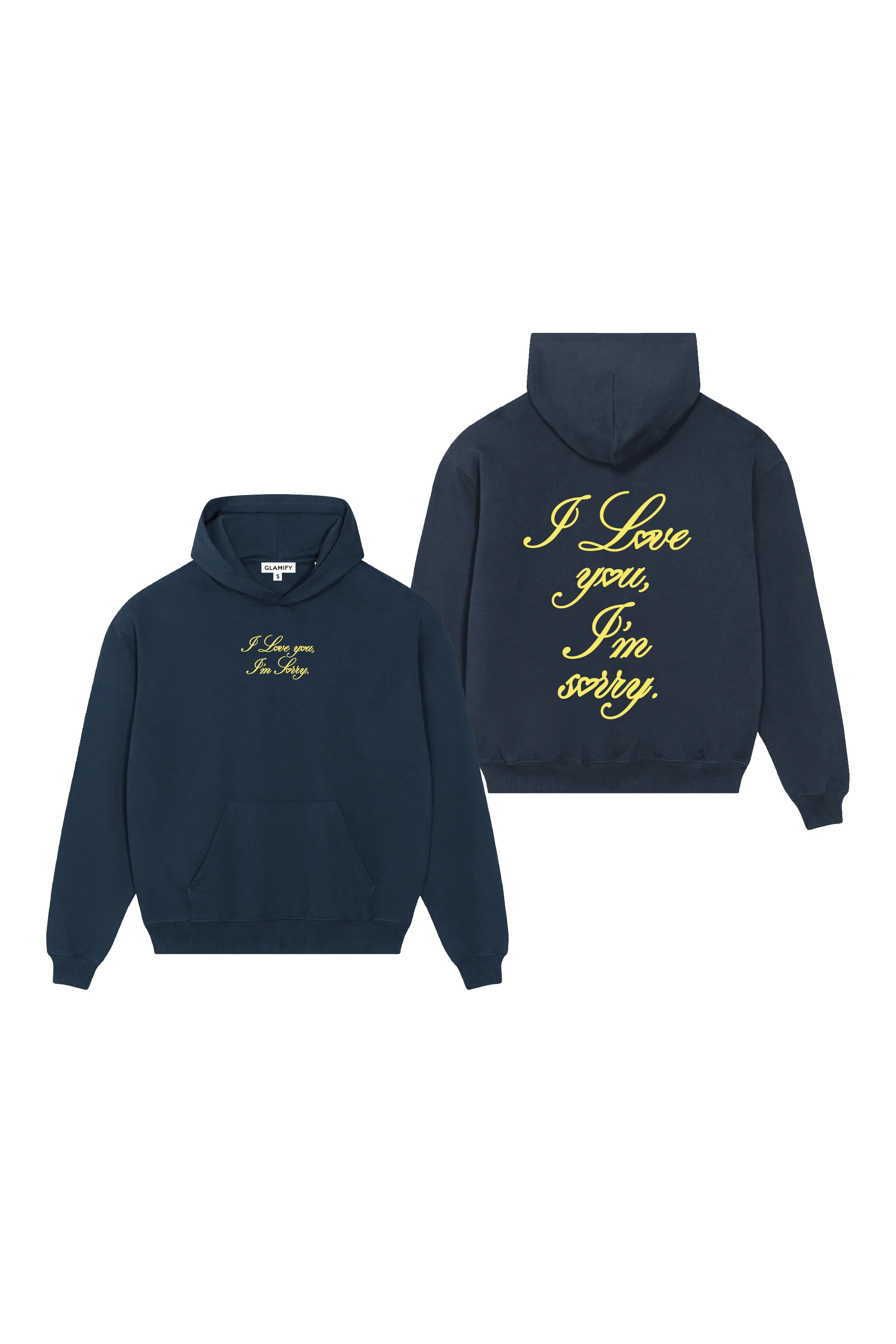 Mini I love you navy printed hoodie - Image 6