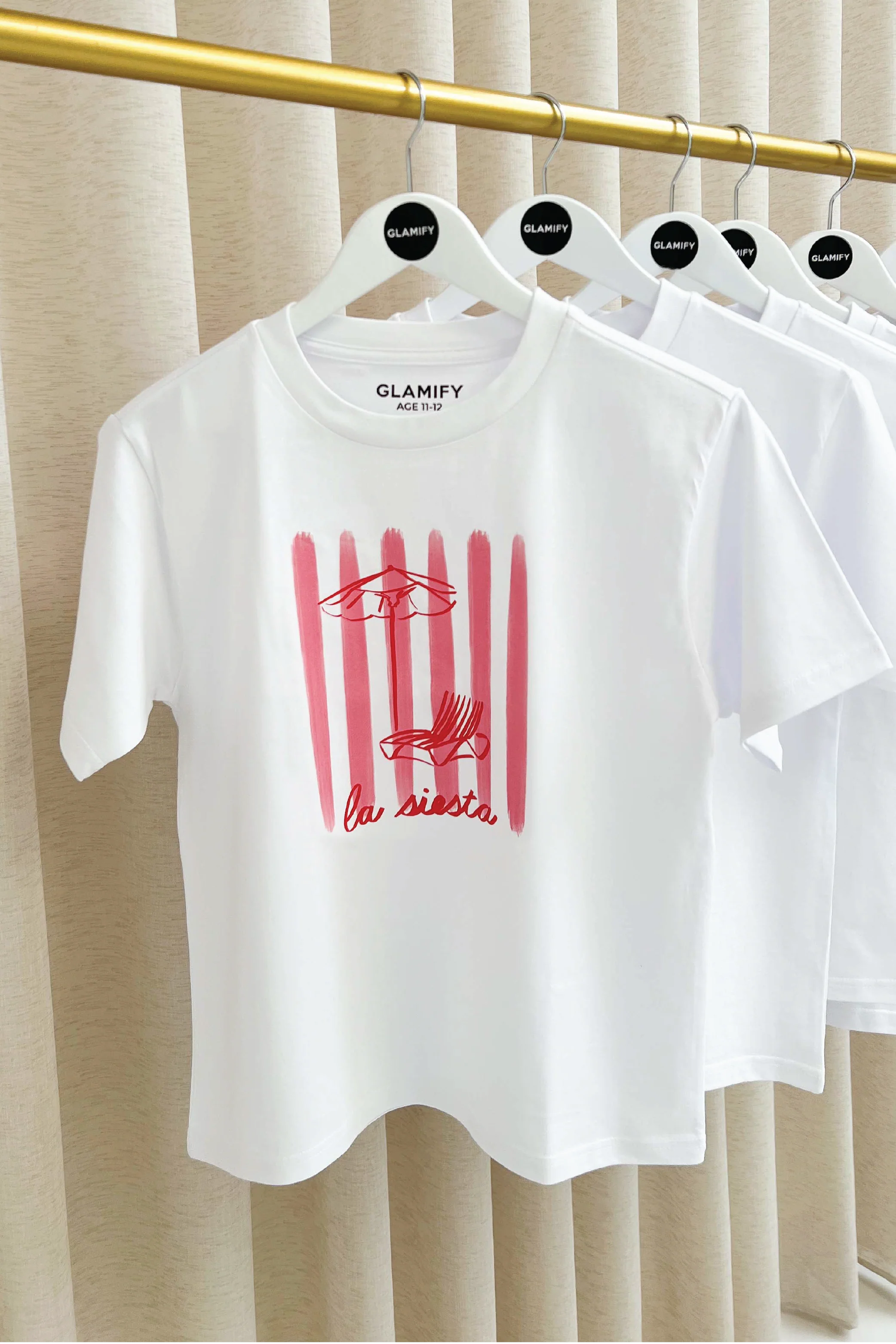 Mini la siesta white printed t-shirt