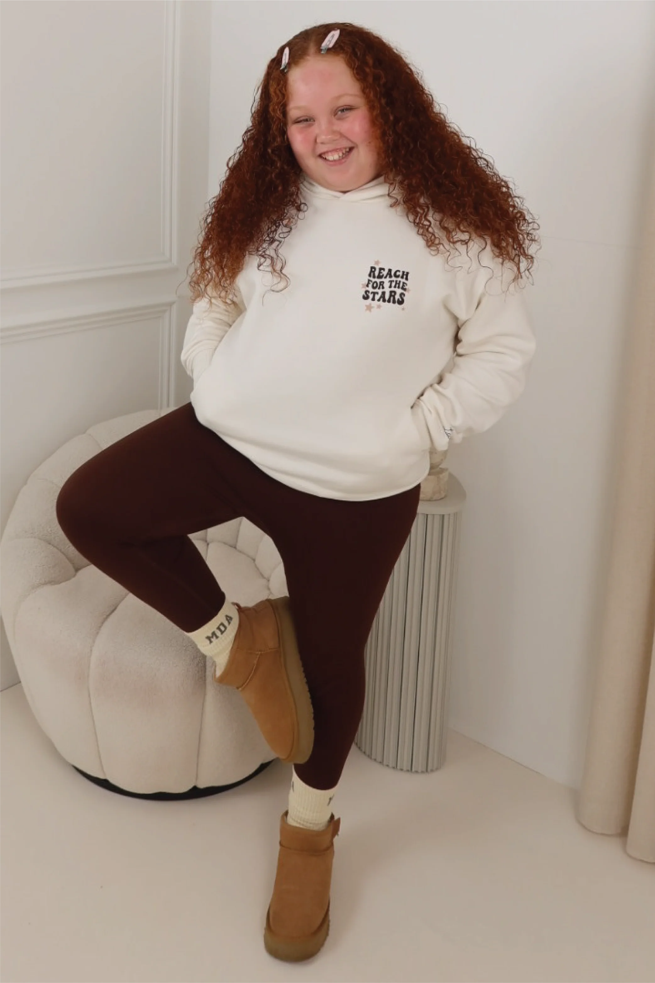 MINI LACEY REACH FOR THE STARS IVORY PRINTED HOODIE - Image 5