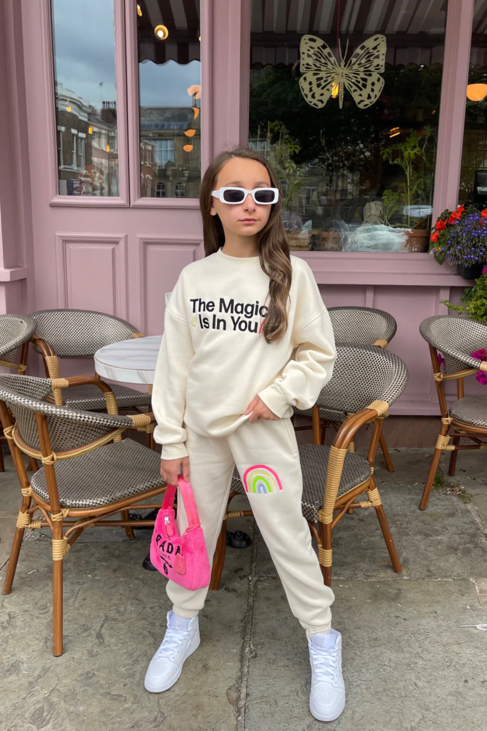 Mini magic ecru embroidered oversized sweater loungewear set - Image 2