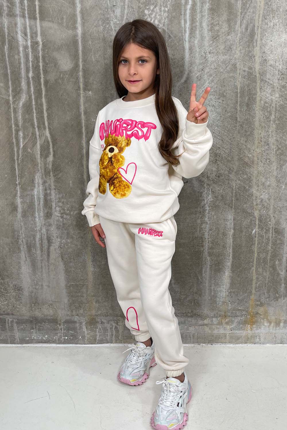 Mini Manifest Teddy ecru sweater loungewear set - Image 2