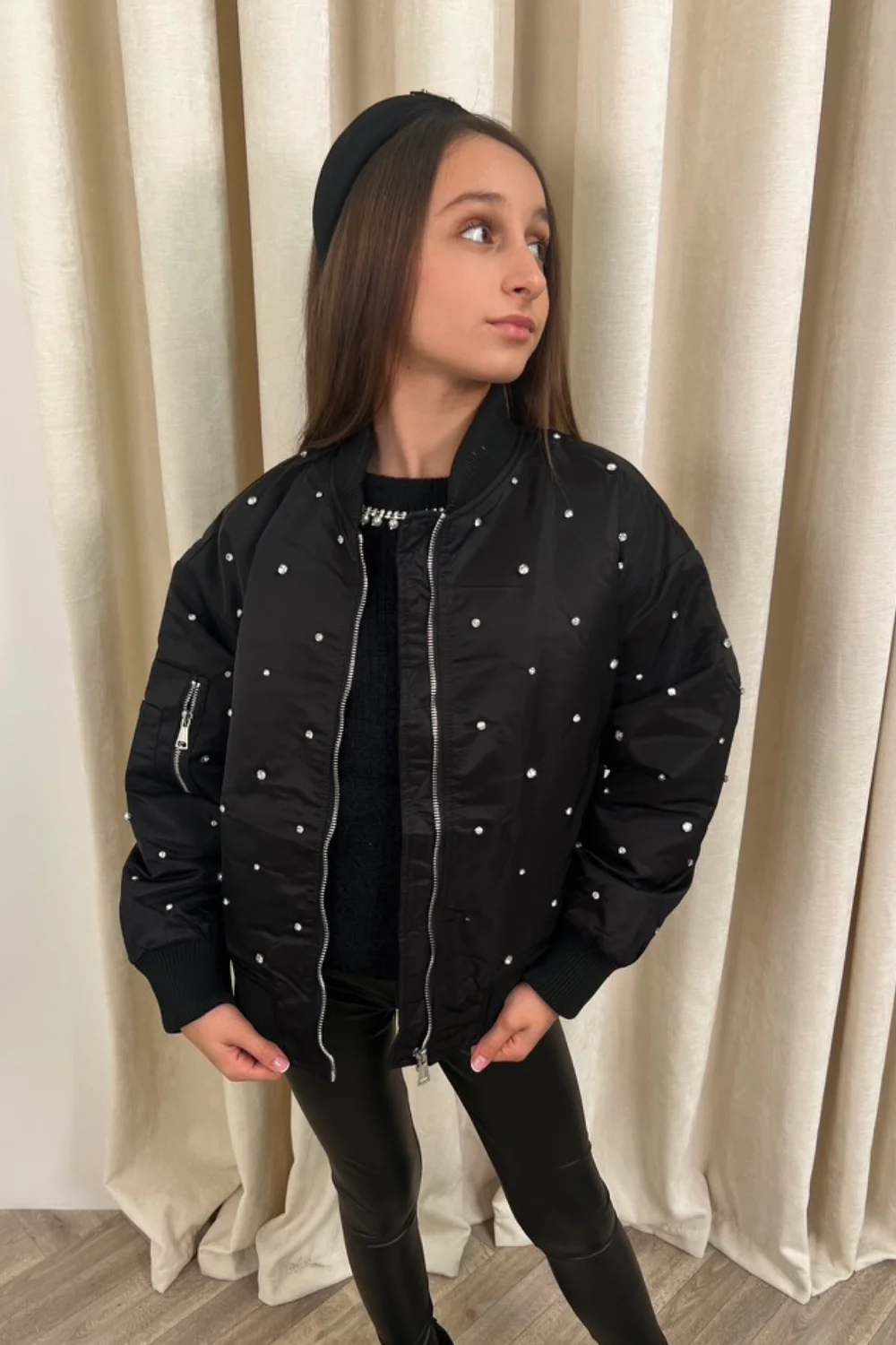 Mini miley black pearl bomber jacket - Image 2